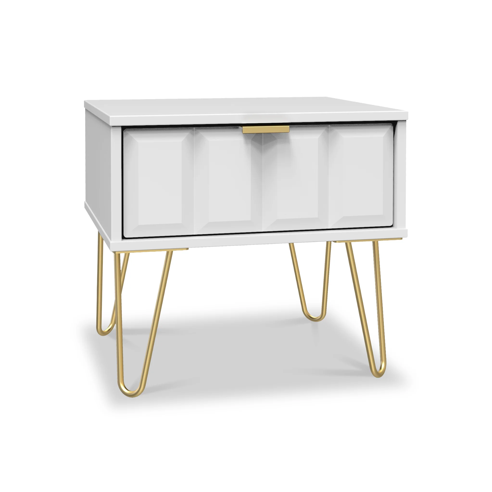 Harlow 1 Drawer Bedside with Gold Hairpin Legs - Image 10