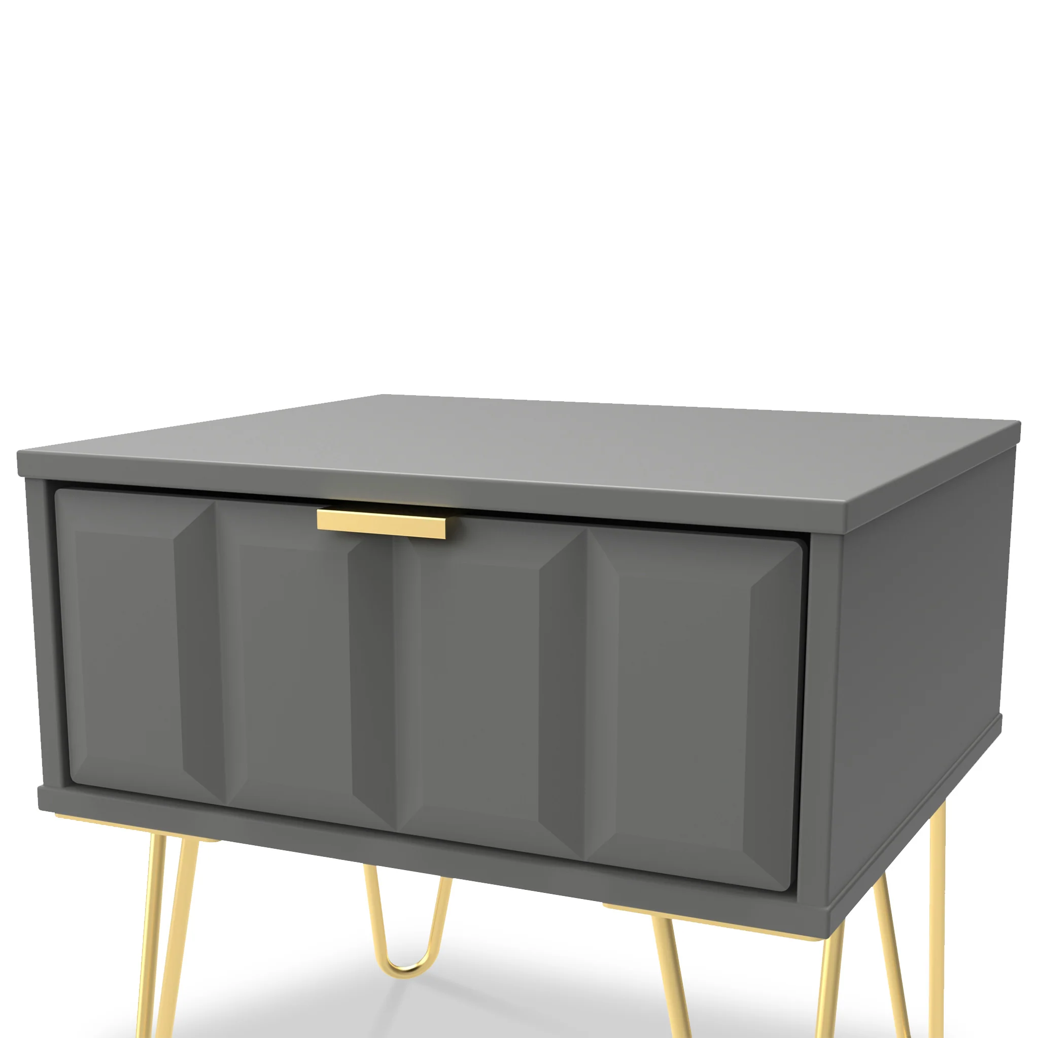 Harlow 1 Drawer Bedside with Gold Hairpin Legs - Image 3