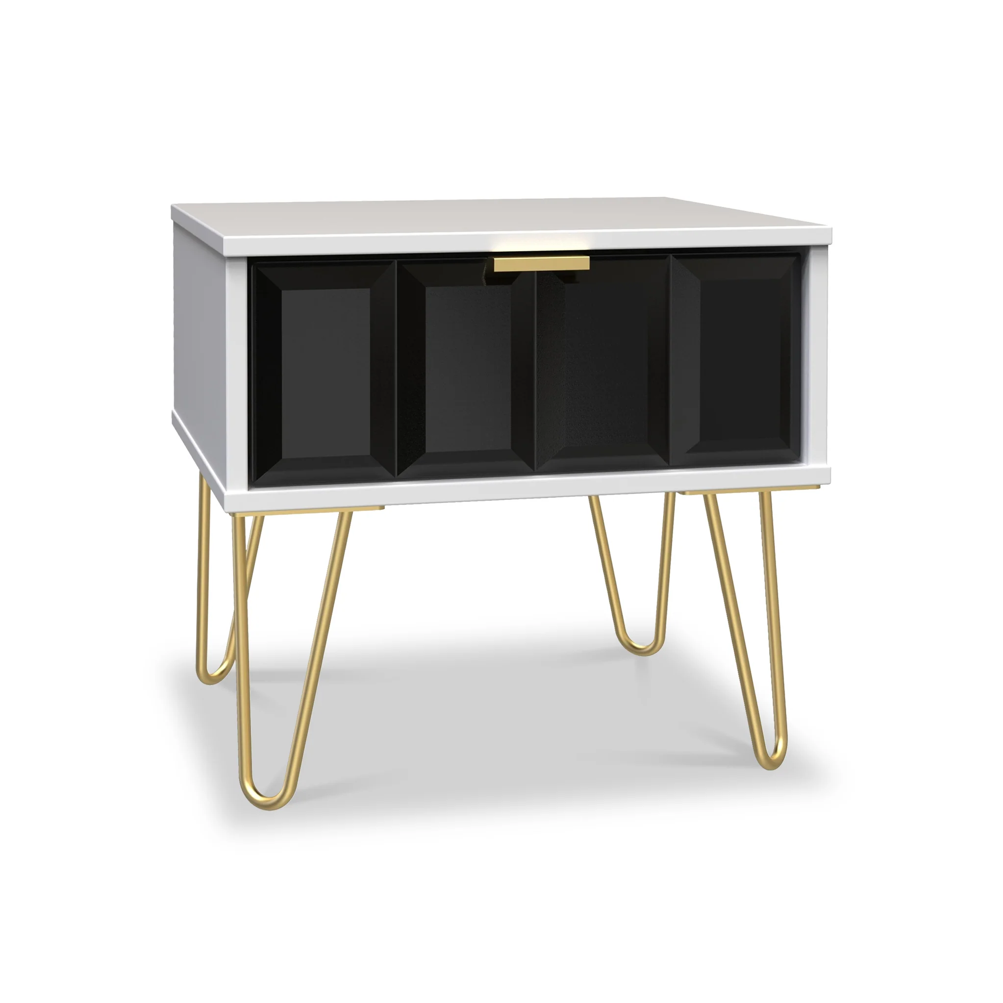 Harlow 1 Drawer Bedside with Gold Hairpin Legs - Image 4