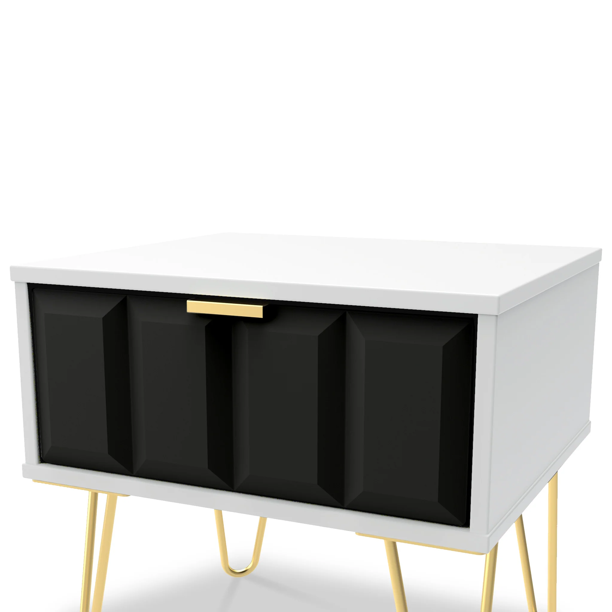 Harlow 1 Drawer Bedside with Gold Hairpin Legs - Image 6