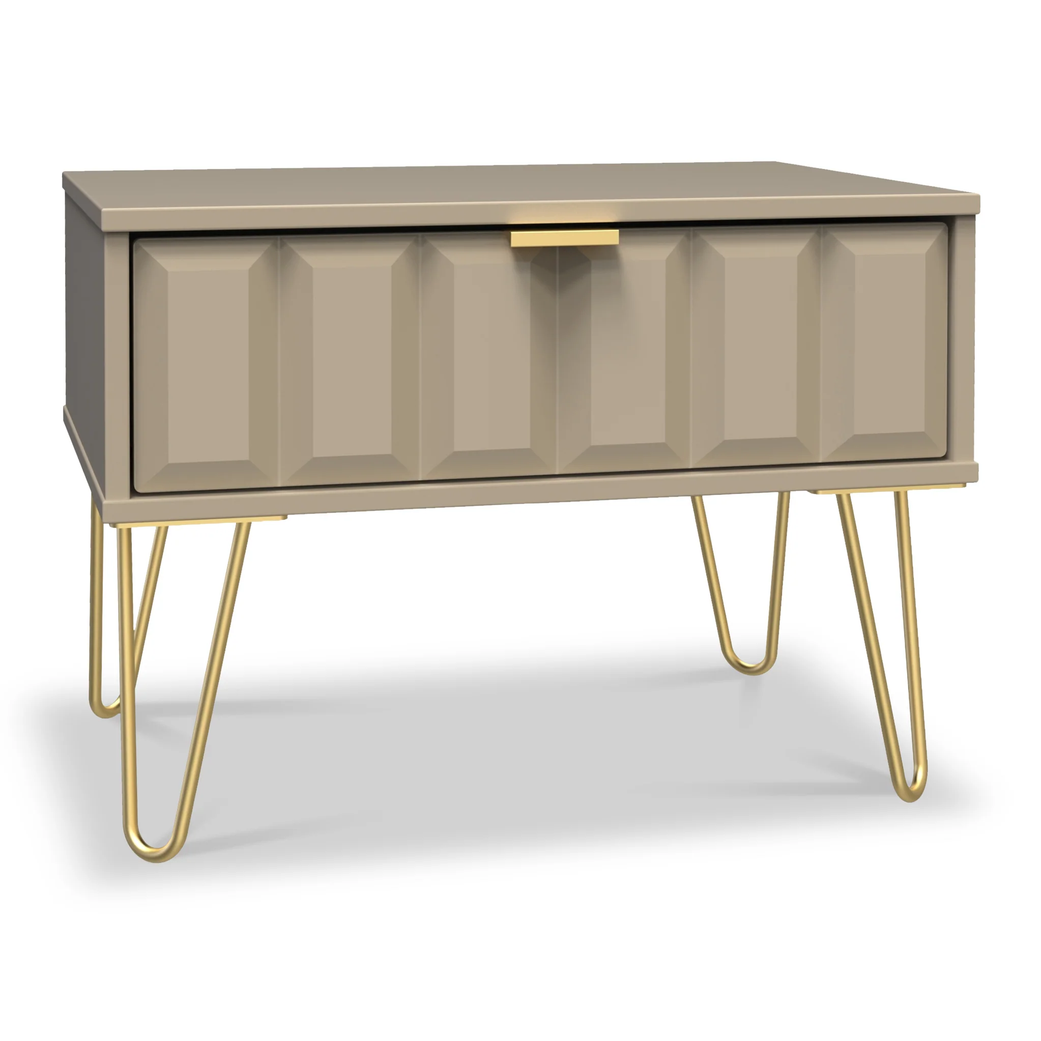 Harlow 1 Drawer Side Table with Gold Hairpin Legs - Image 5