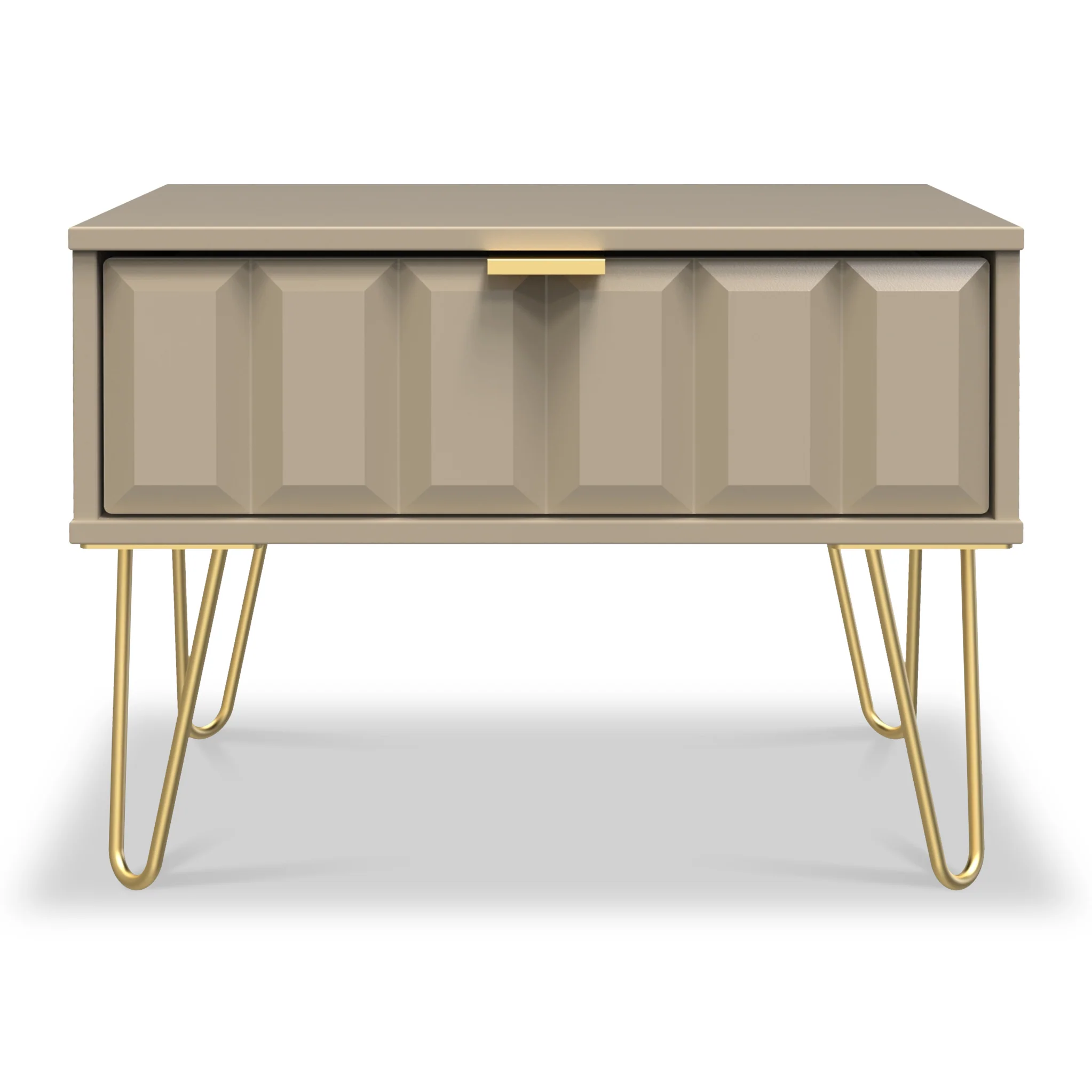 Harlow 1 Drawer Side Table with Gold Hairpin Legs - Image 6