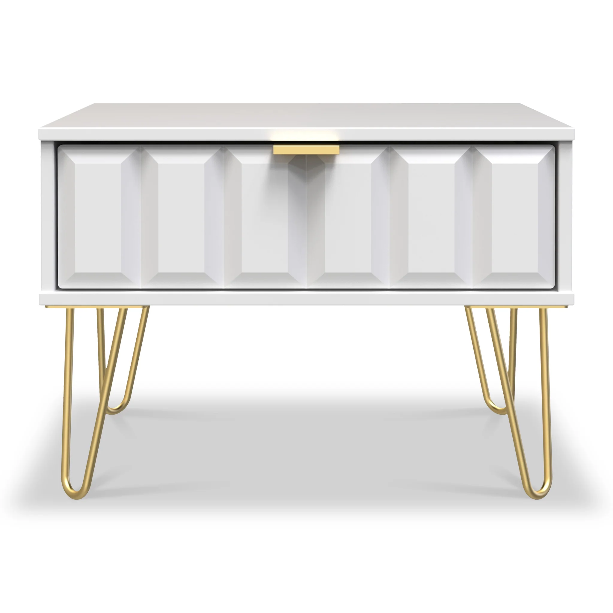Harlow 1 Drawer Side Table with Gold Hairpin Legs - Image 8