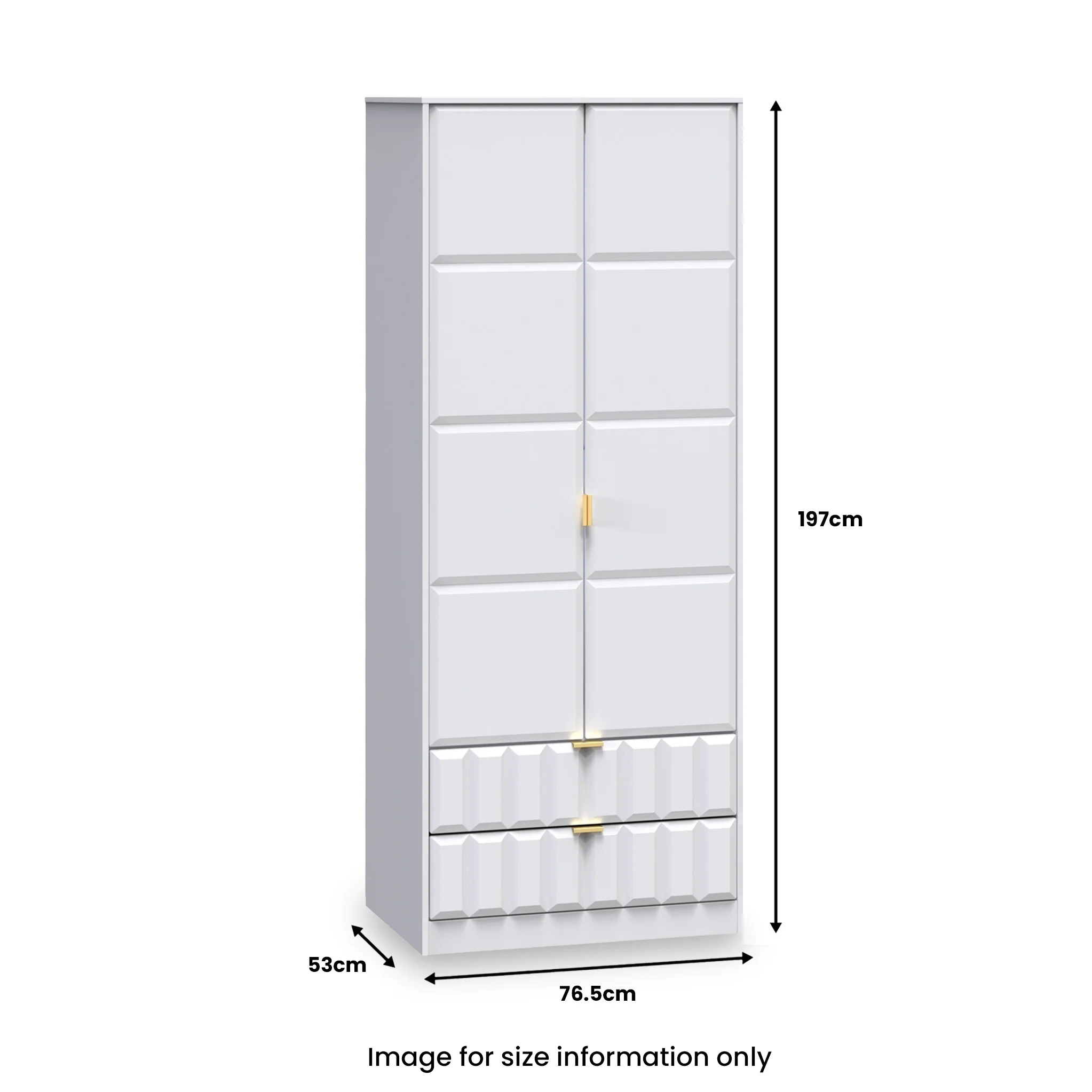 Harlow 2 Door 2 Drawer Panelled Wardrobe - Image 14