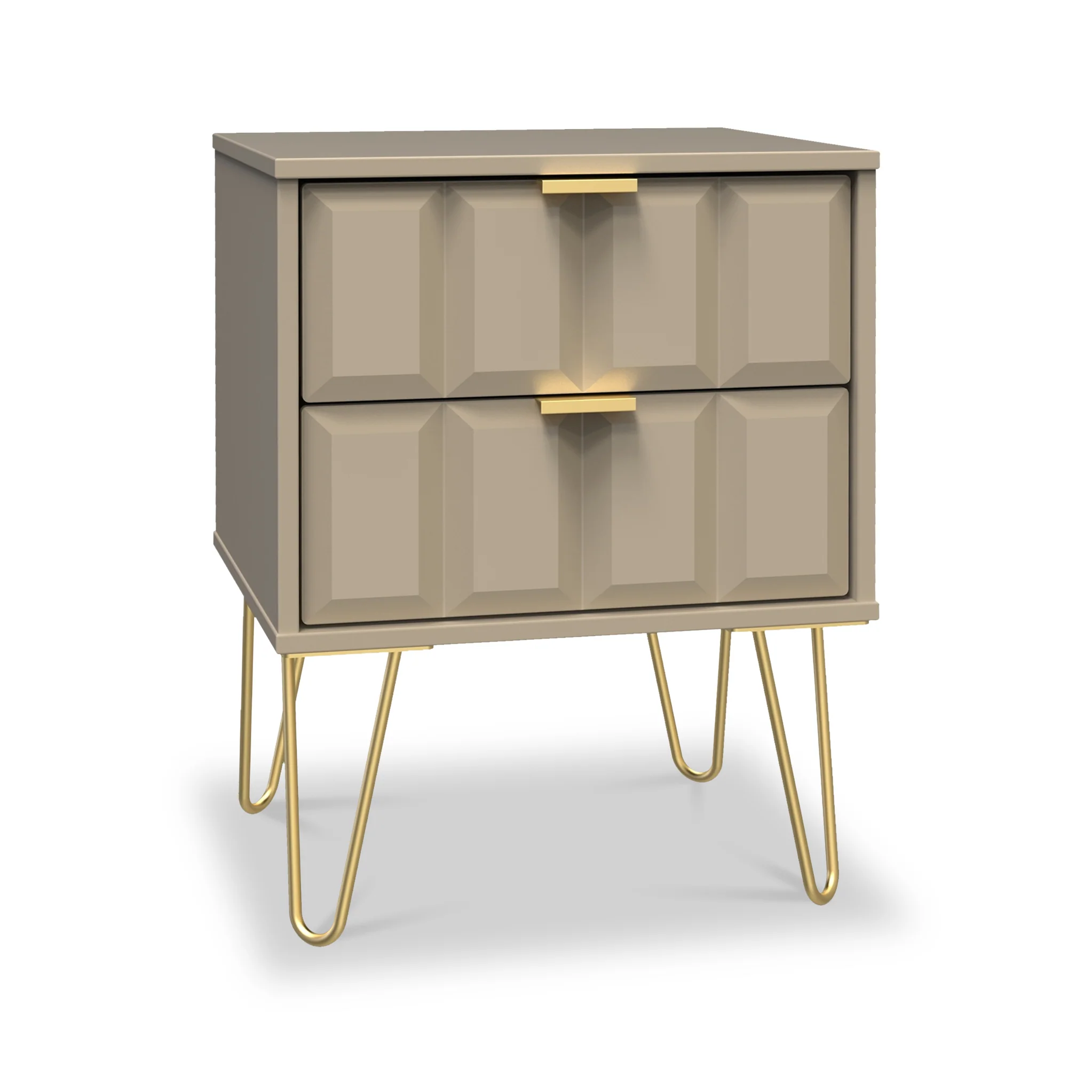 Harlow 2 Drawer Bedside with Gold Hairpin Legs - Image 10