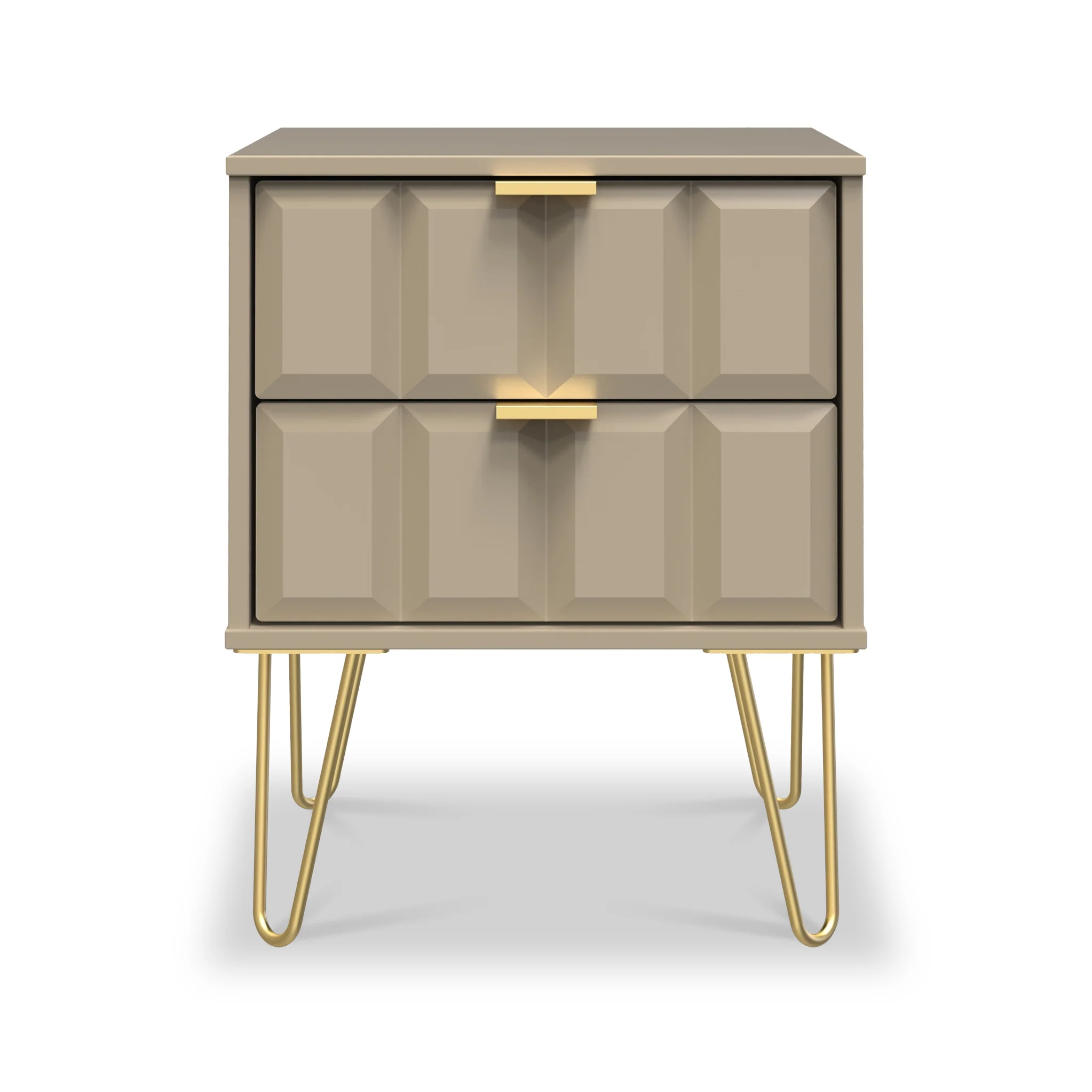 Harlow 2 Drawer Bedside with Gold Hairpin Legs - Image 12