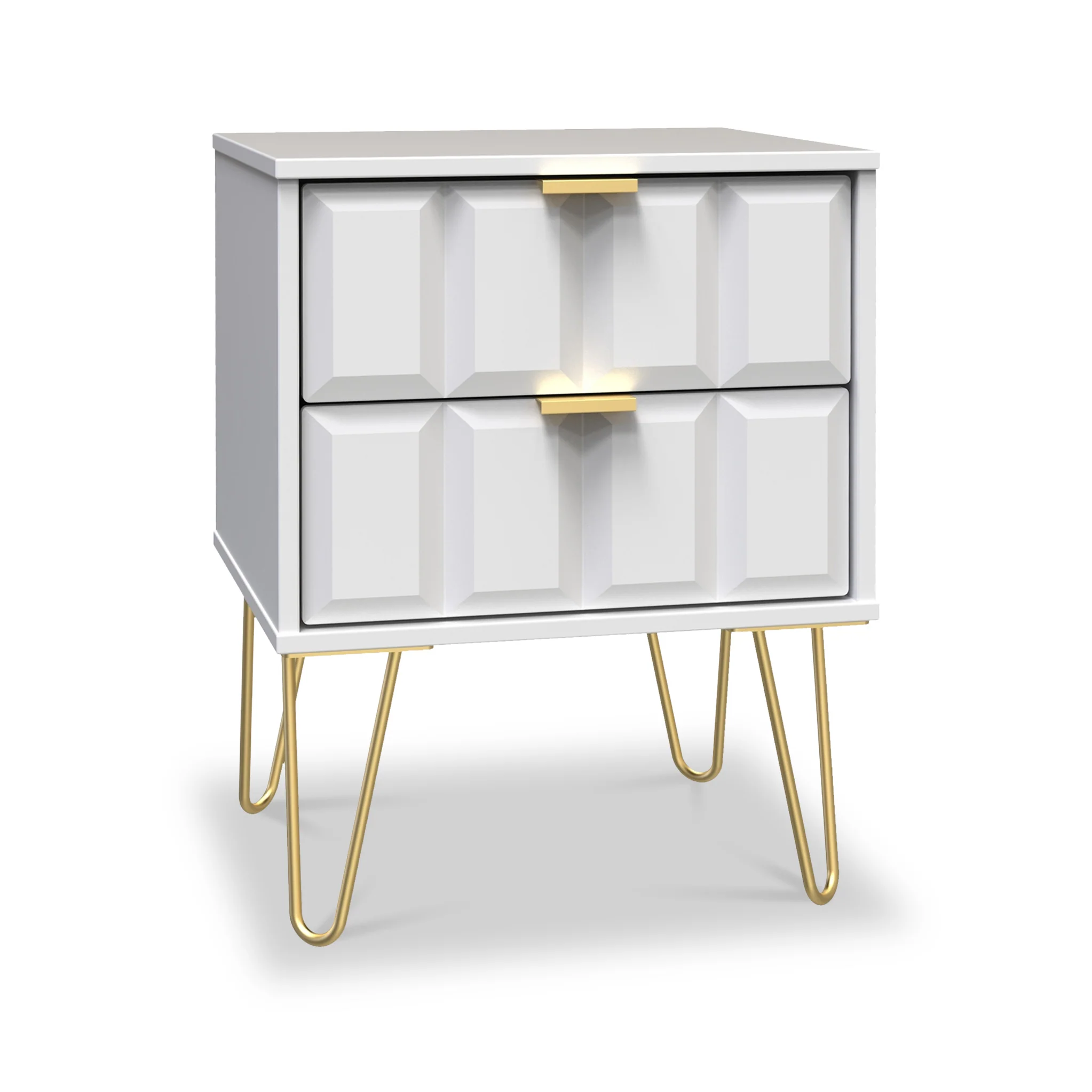 Harlow 2 Drawer Bedside with Gold Hairpin Legs - Image 4