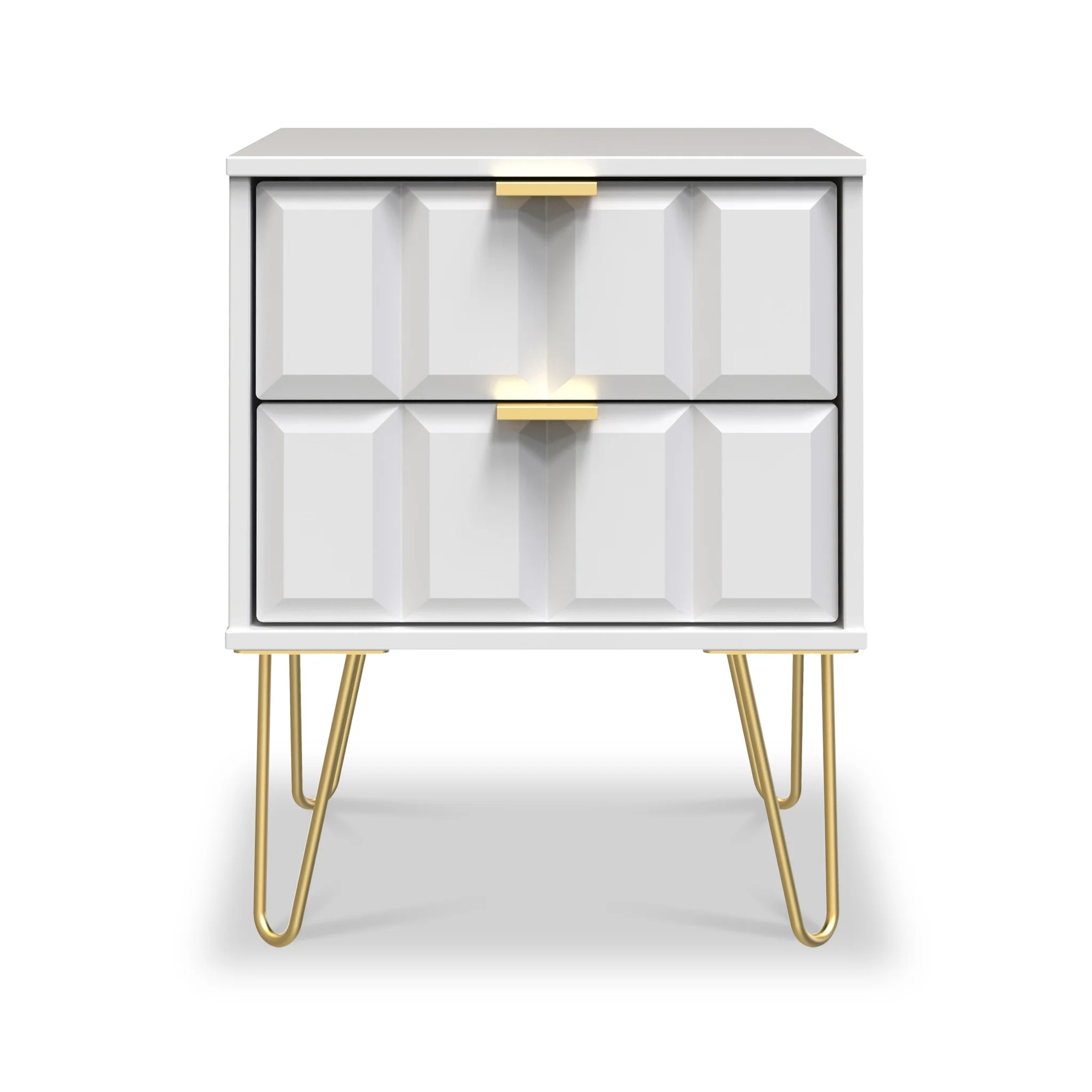 Harlow 2 Drawer Bedside with Gold Hairpin Legs - Image 6
