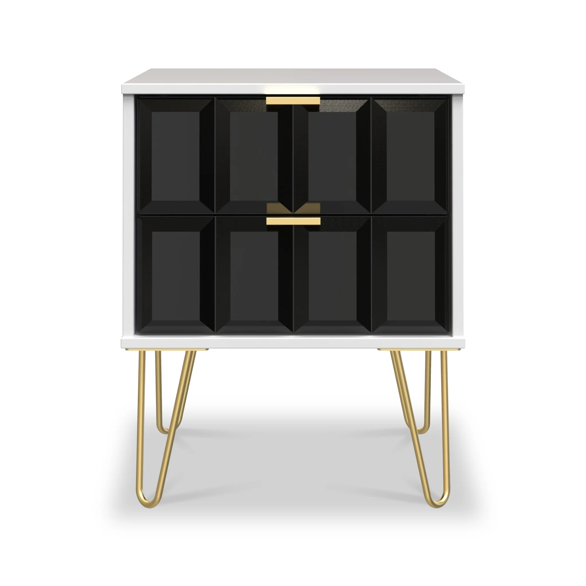 Harlow 2 Drawer Bedside with Gold Hairpin Legs - Image 9