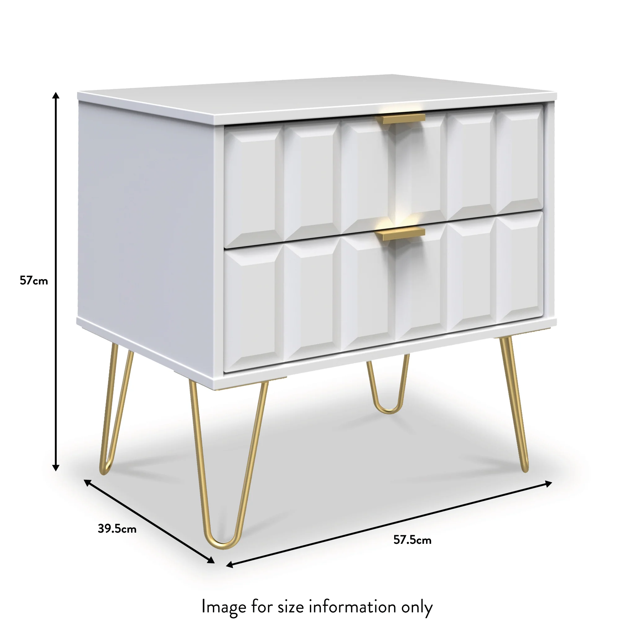 Harlow 2 Drawer Utility Chest with Gold Hairpin Legs - Image 12