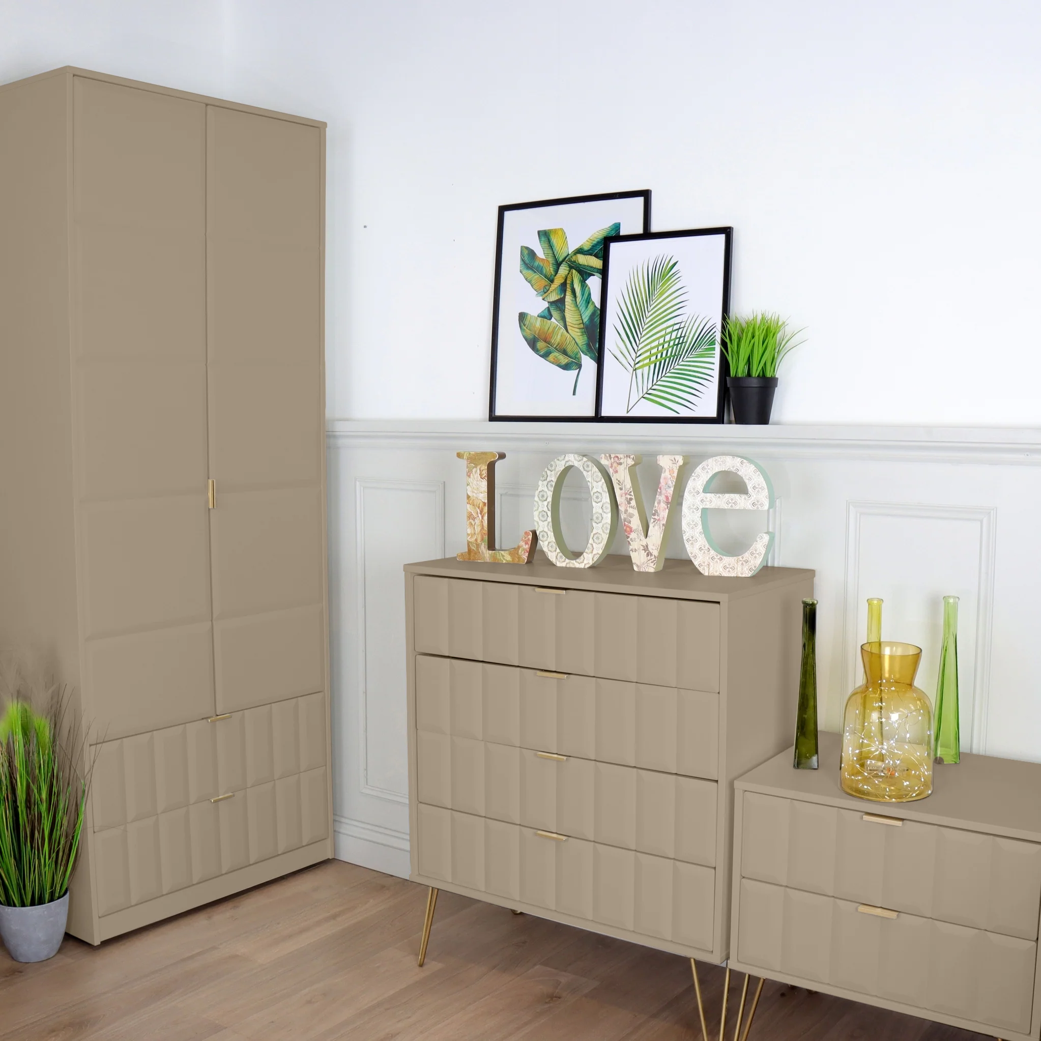 Harlow 2 Drawer Utility Chest with Gold Hairpin Legs - Image 8