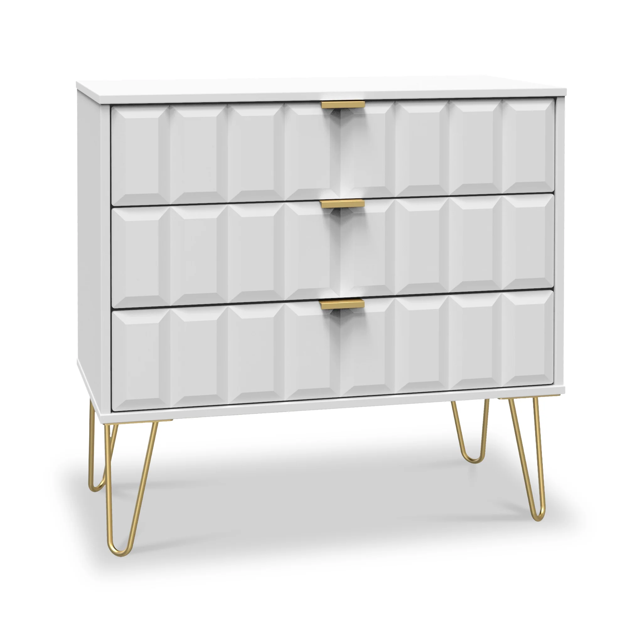 Harlow 3 Drawer Chest with Gold Hairpin Legs - Image 10