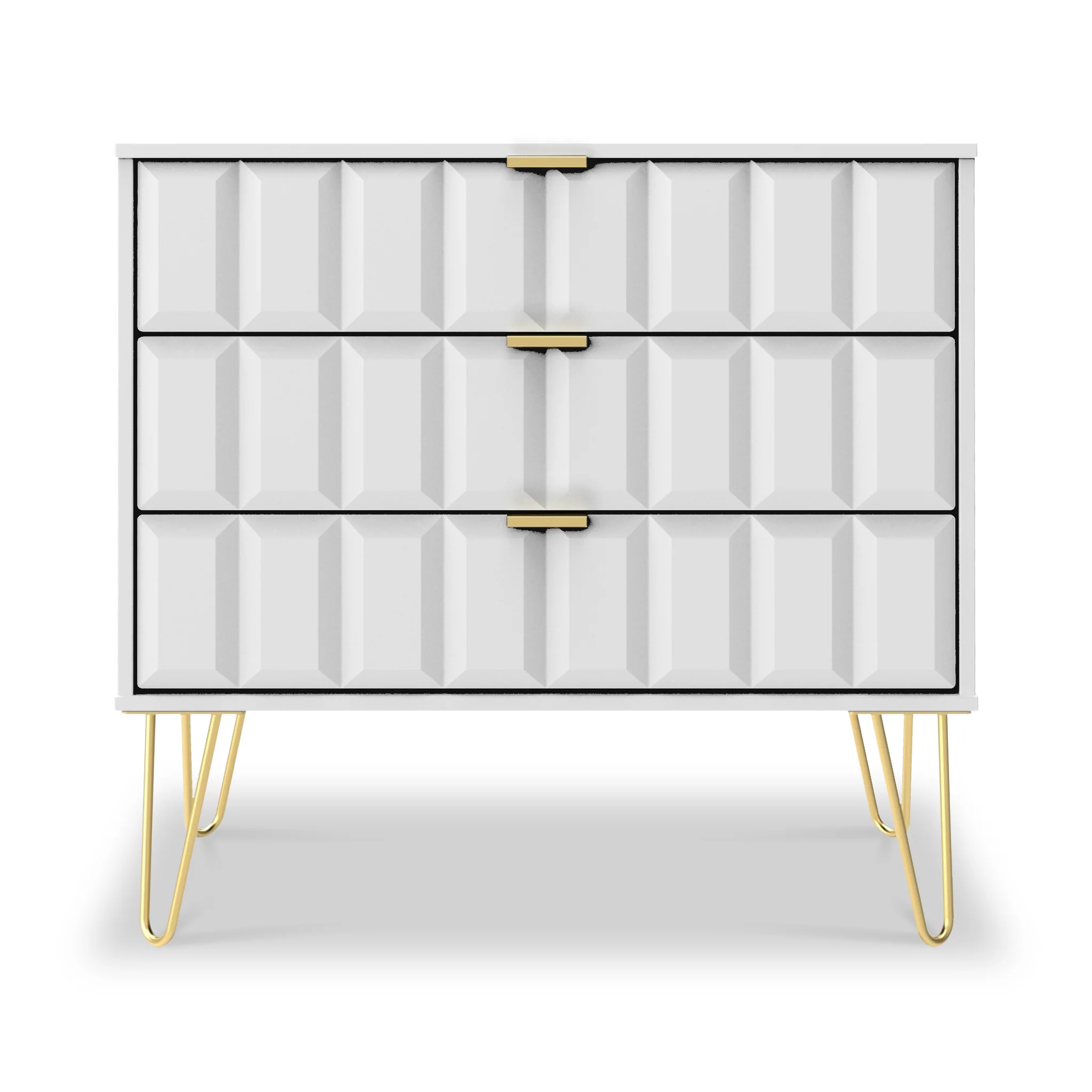 Harlow 3 Drawer Chest with Gold Hairpin Legs - Image 11