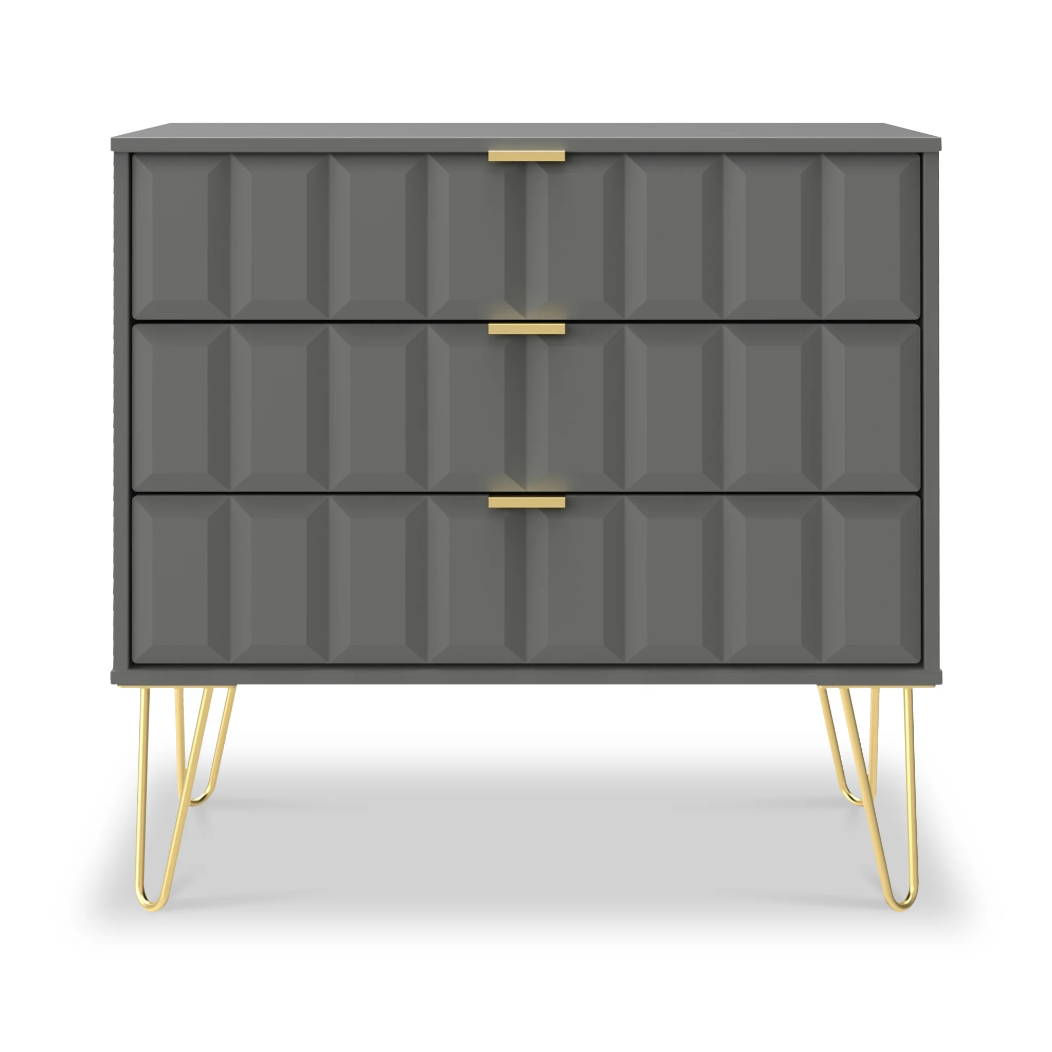 Harlow 3 Drawer Chest with Gold Hairpin Legs - Image 2