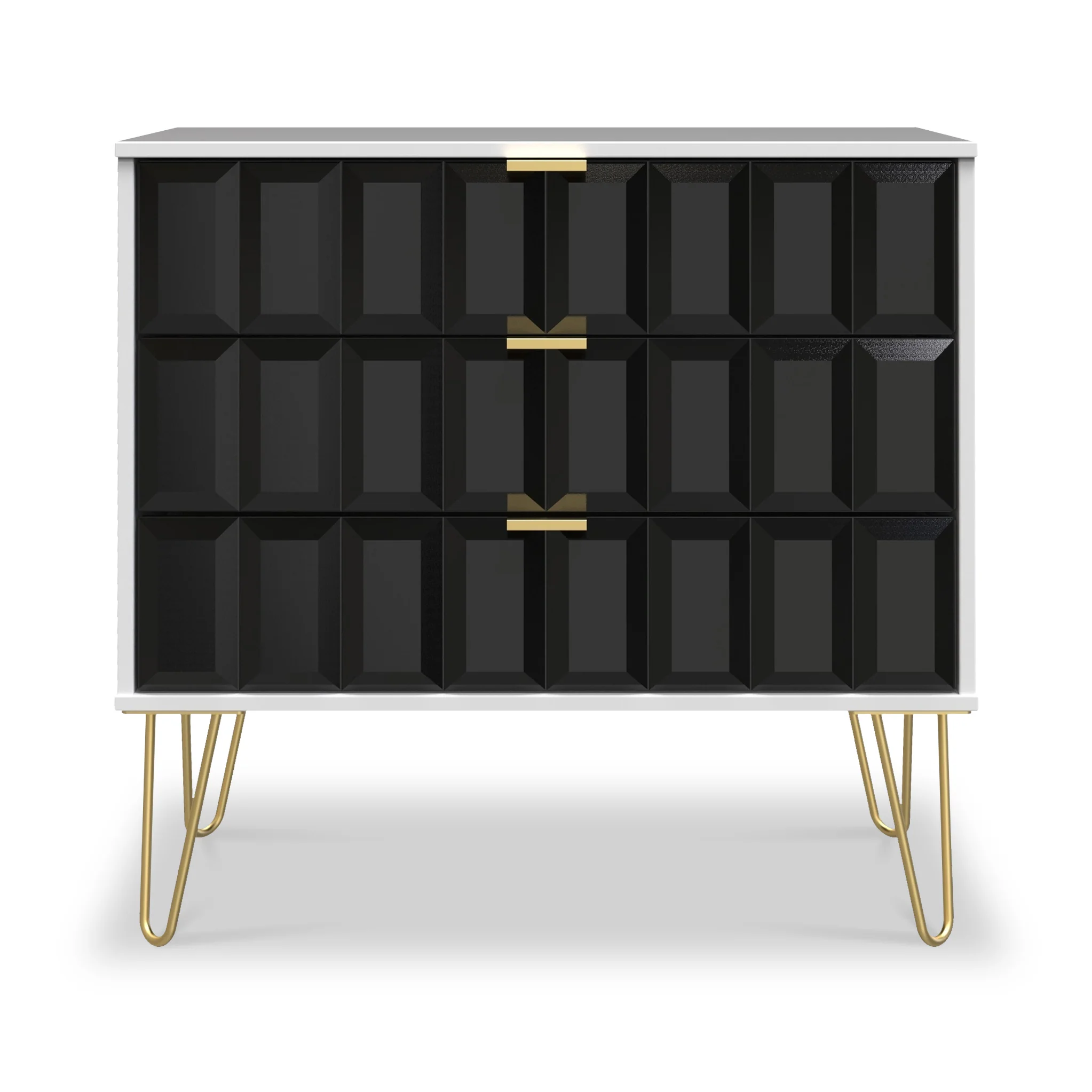 Harlow 3 Drawer Chest with Gold Hairpin Legs - Image 6