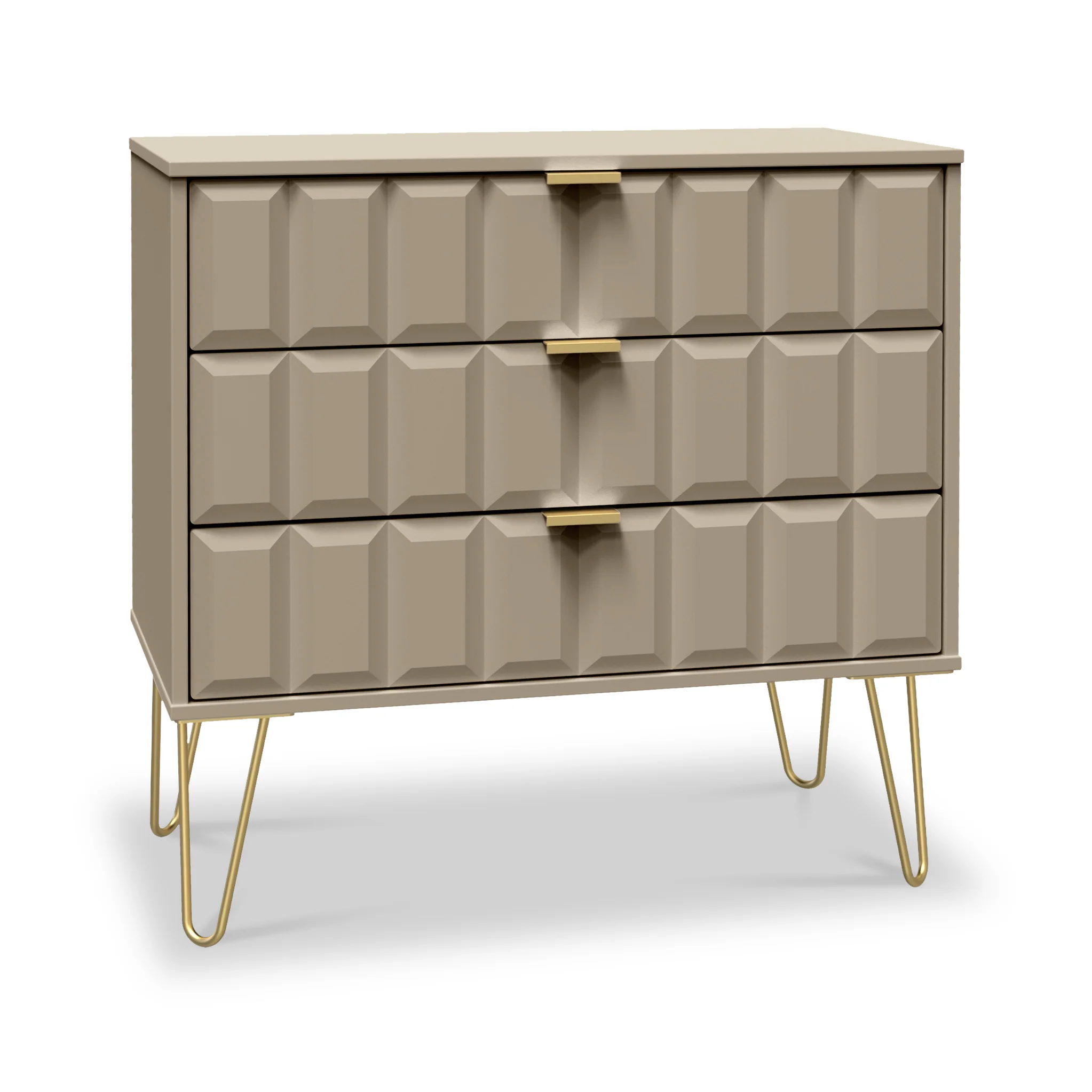 Harlow 3 Drawer Chest with Gold Hairpin Legs - Image 7