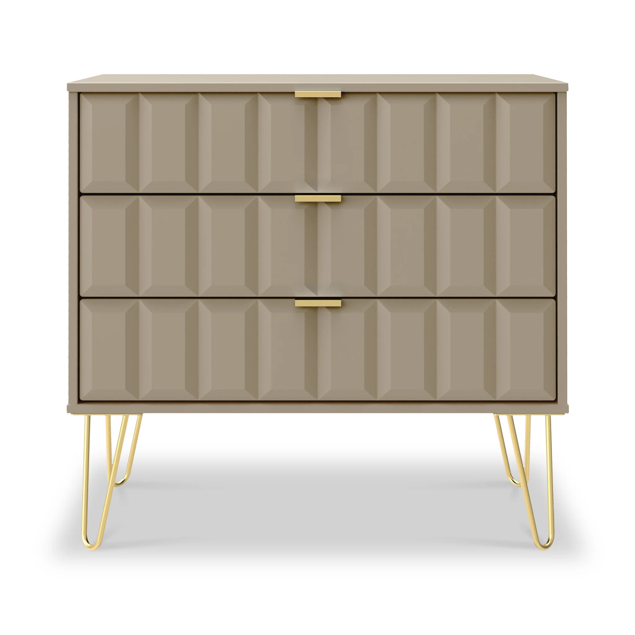 Harlow 3 Drawer Chest with Gold Hairpin Legs - Image 8