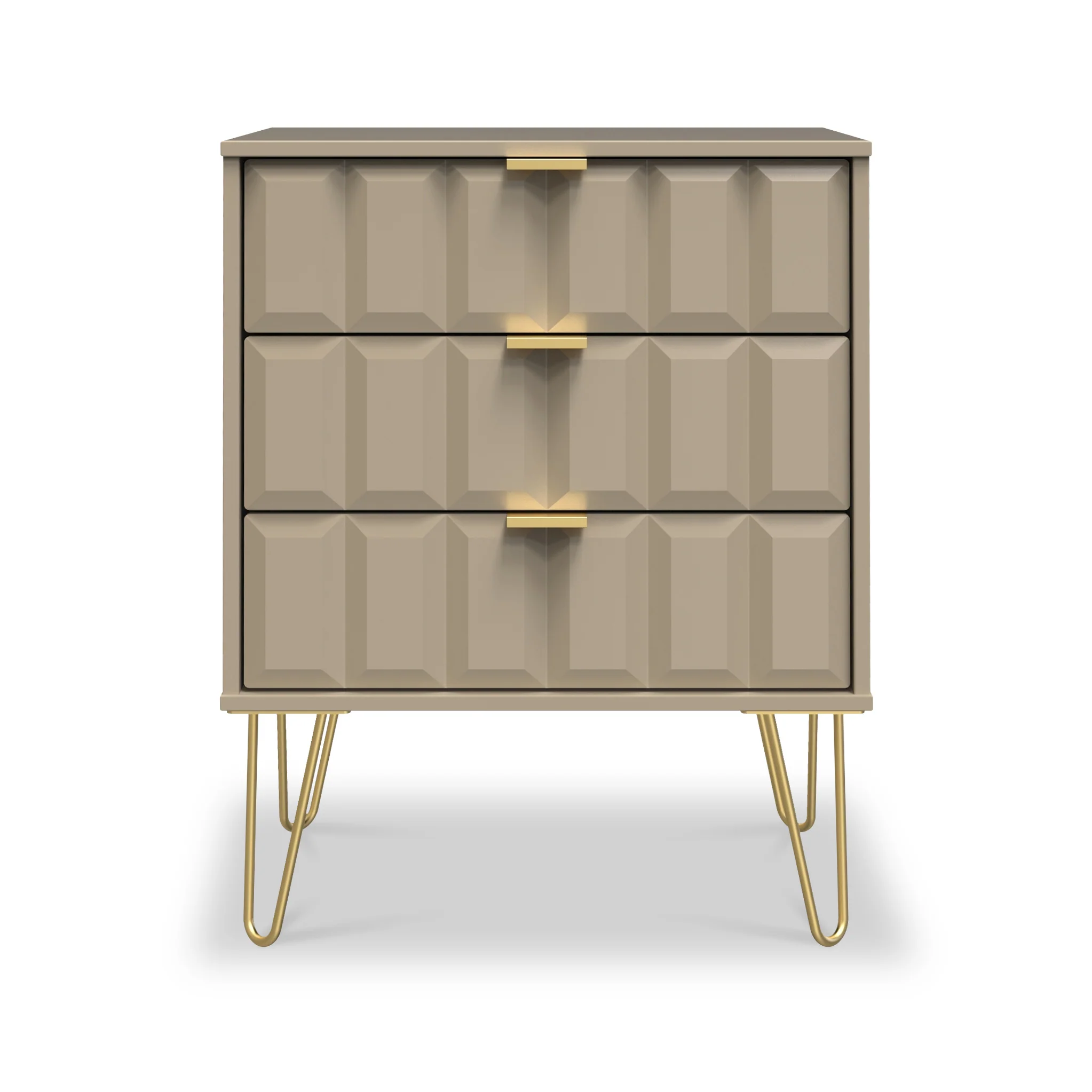 Harlow 3 Drawer Midi Sideboard with Gold Hairpin Legs - Image 5