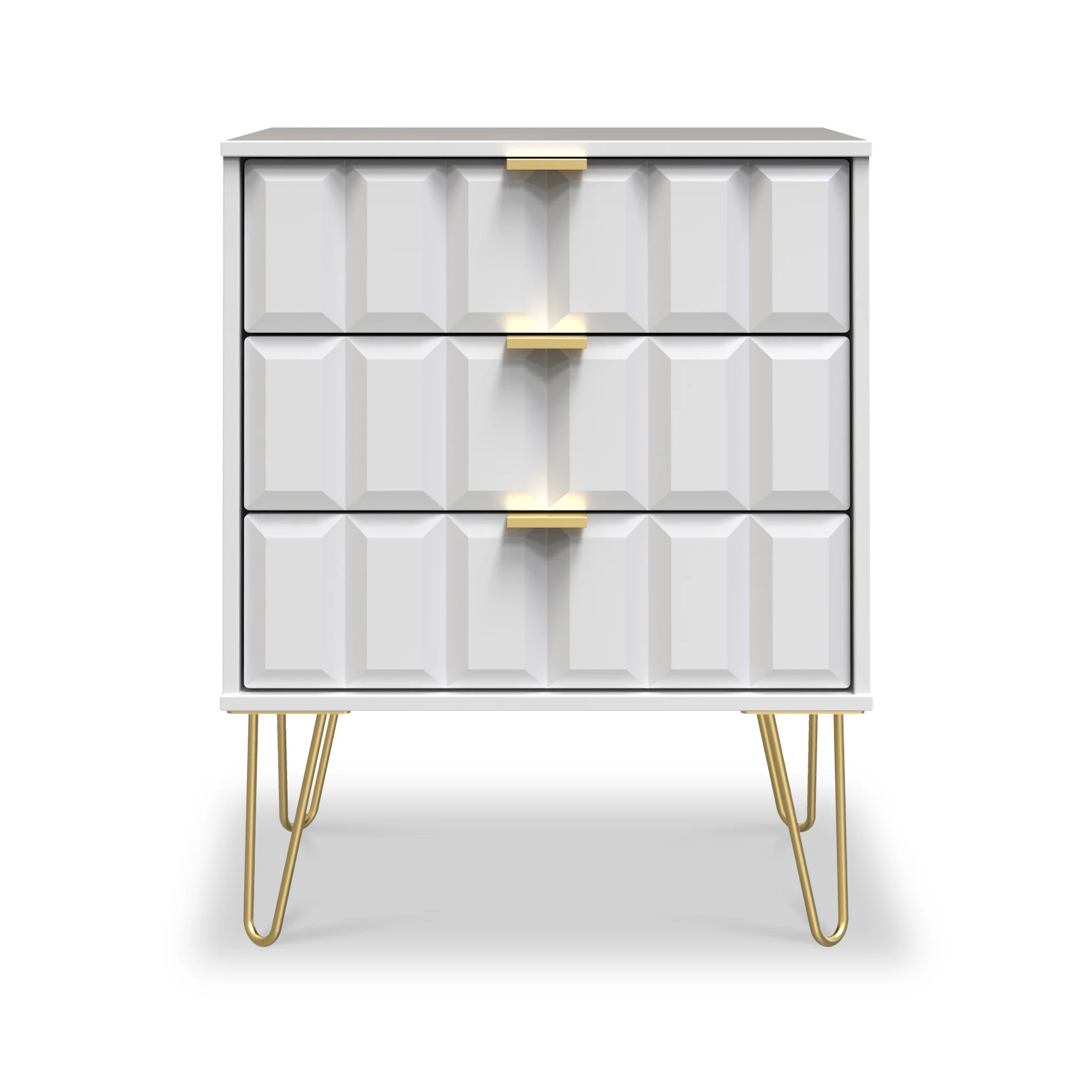 Harlow 3 Drawer Midi Sideboard with Gold Hairpin Legs - Image 8