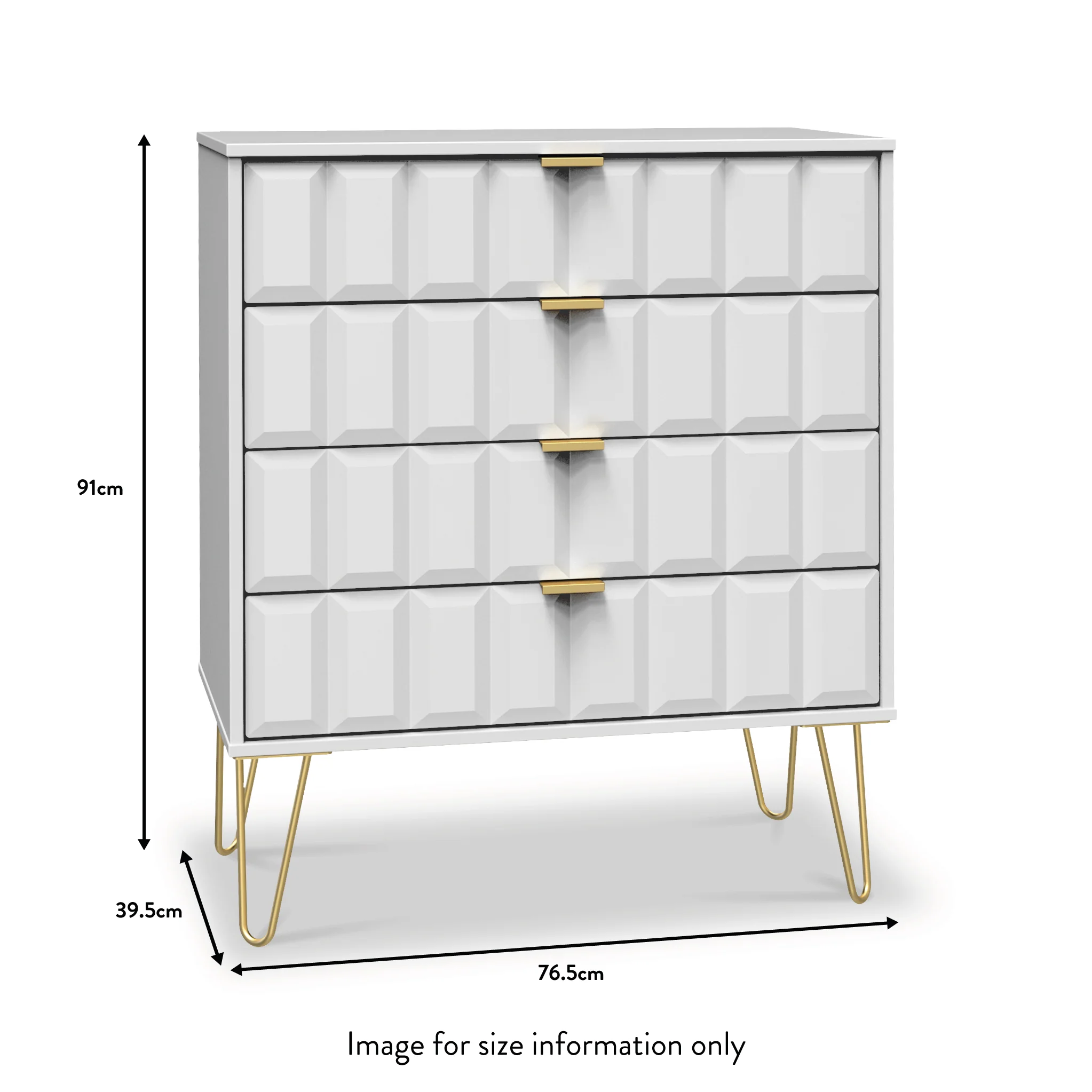 Harlow 4 Drawer Chest with Gold Hairpin Legs - Image 17