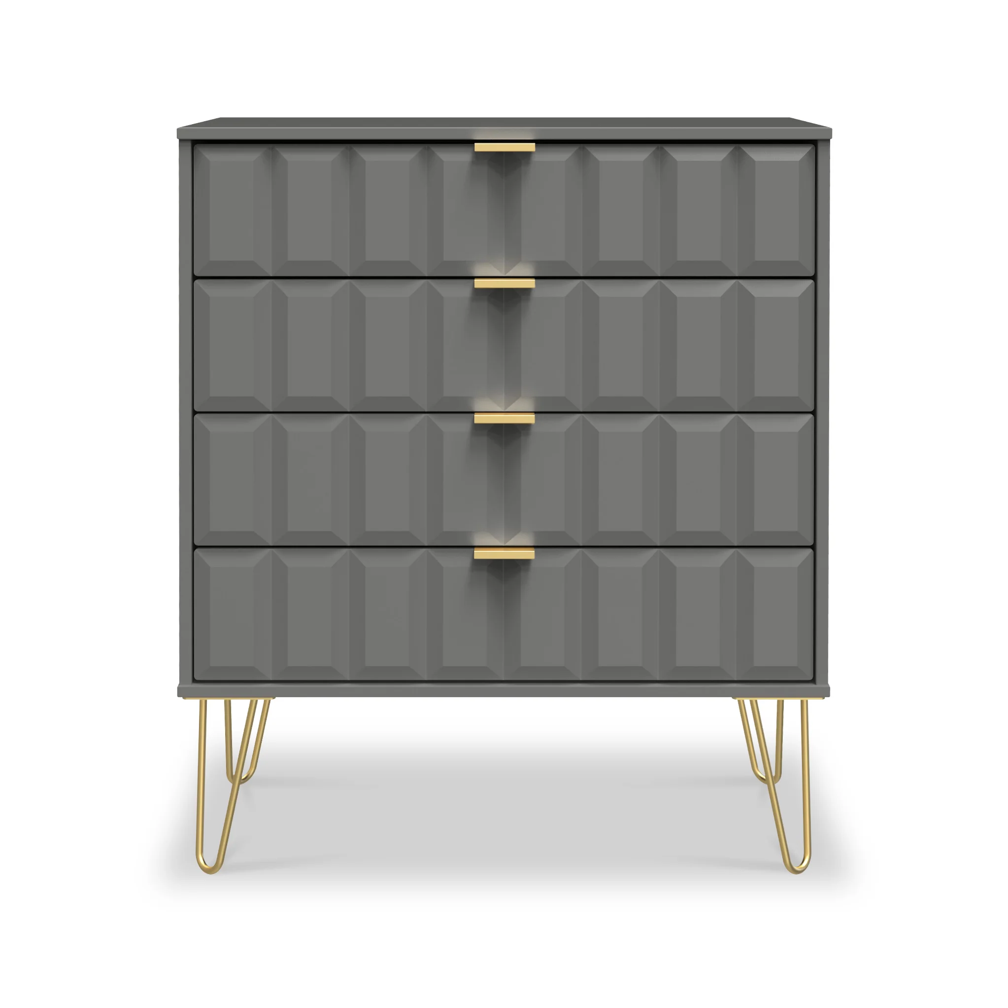 Harlow 4 Drawer Chest with Gold Hairpin Legs - Image 3