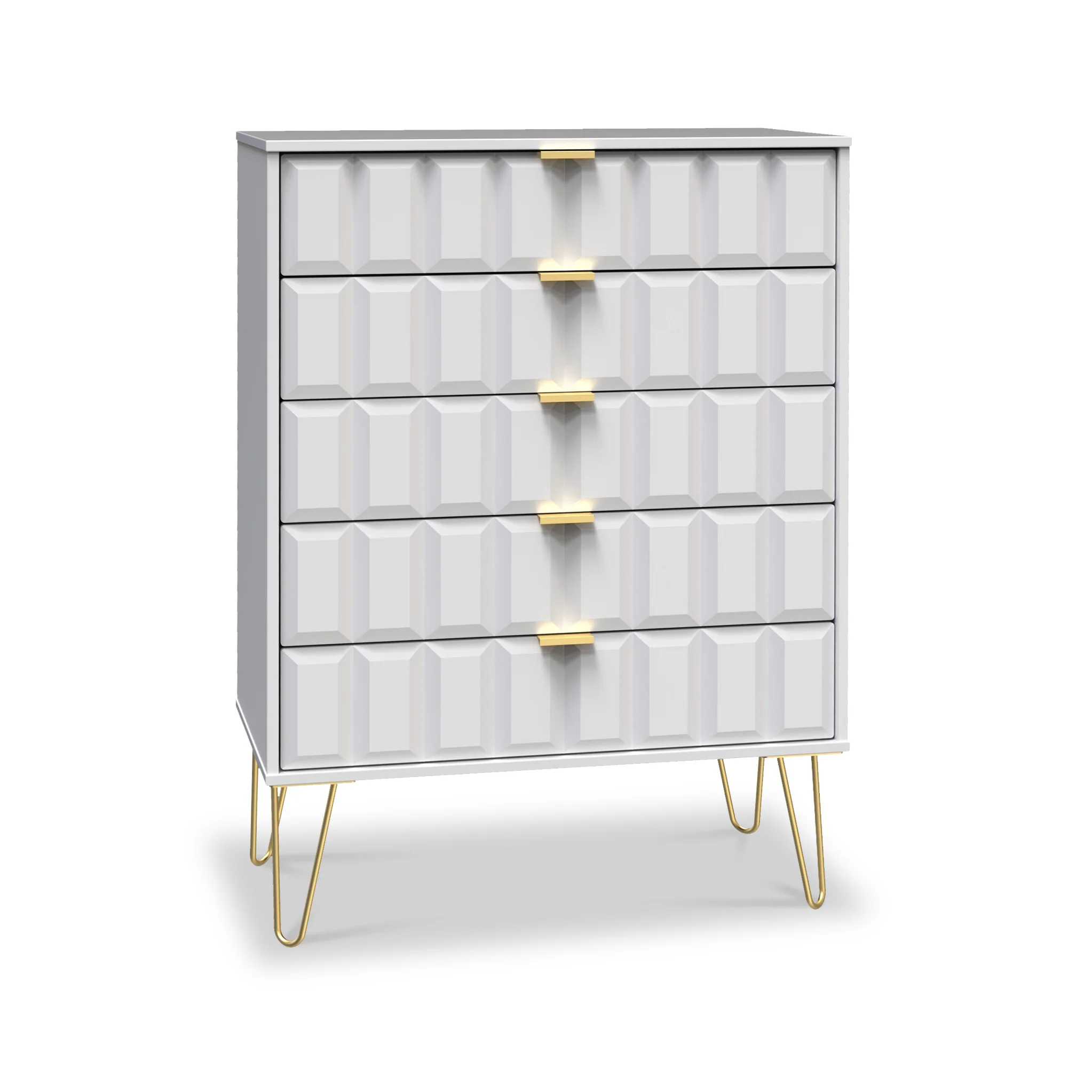 Harlow 5 Drawer Chest with Gold Hairpin Legs - Image 10