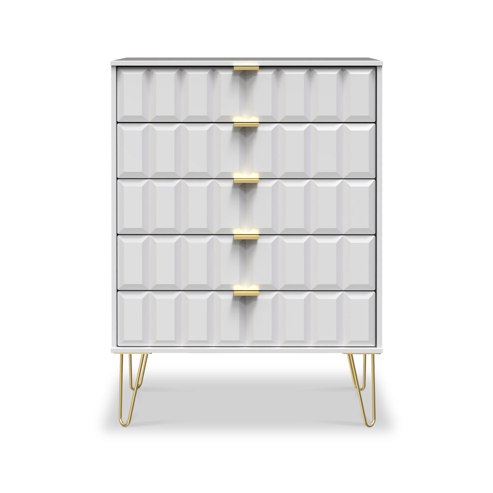 Harlow 5 Drawer Chest with Gold Hairpin Legs - Image 11
