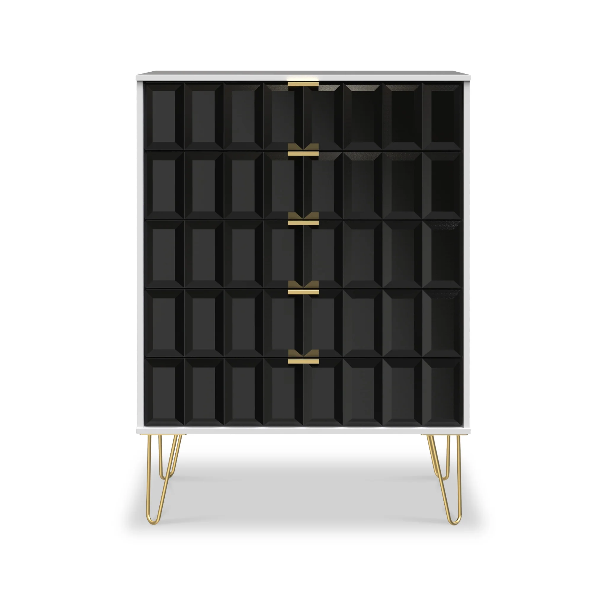 Harlow 5 Drawer Chest with Gold Hairpin Legs - Image 5