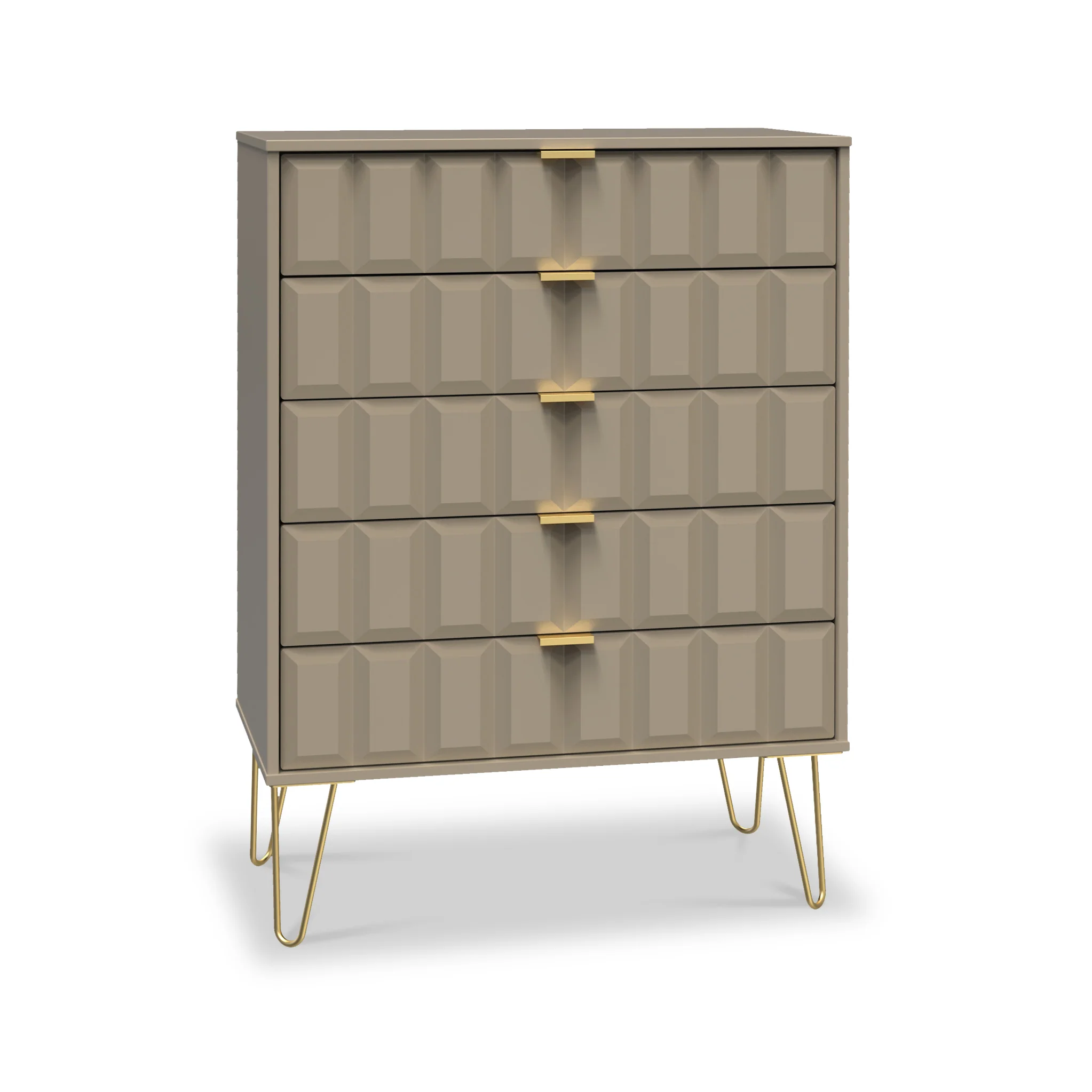 Harlow 5 Drawer Chest with Gold Hairpin Legs - Image 7