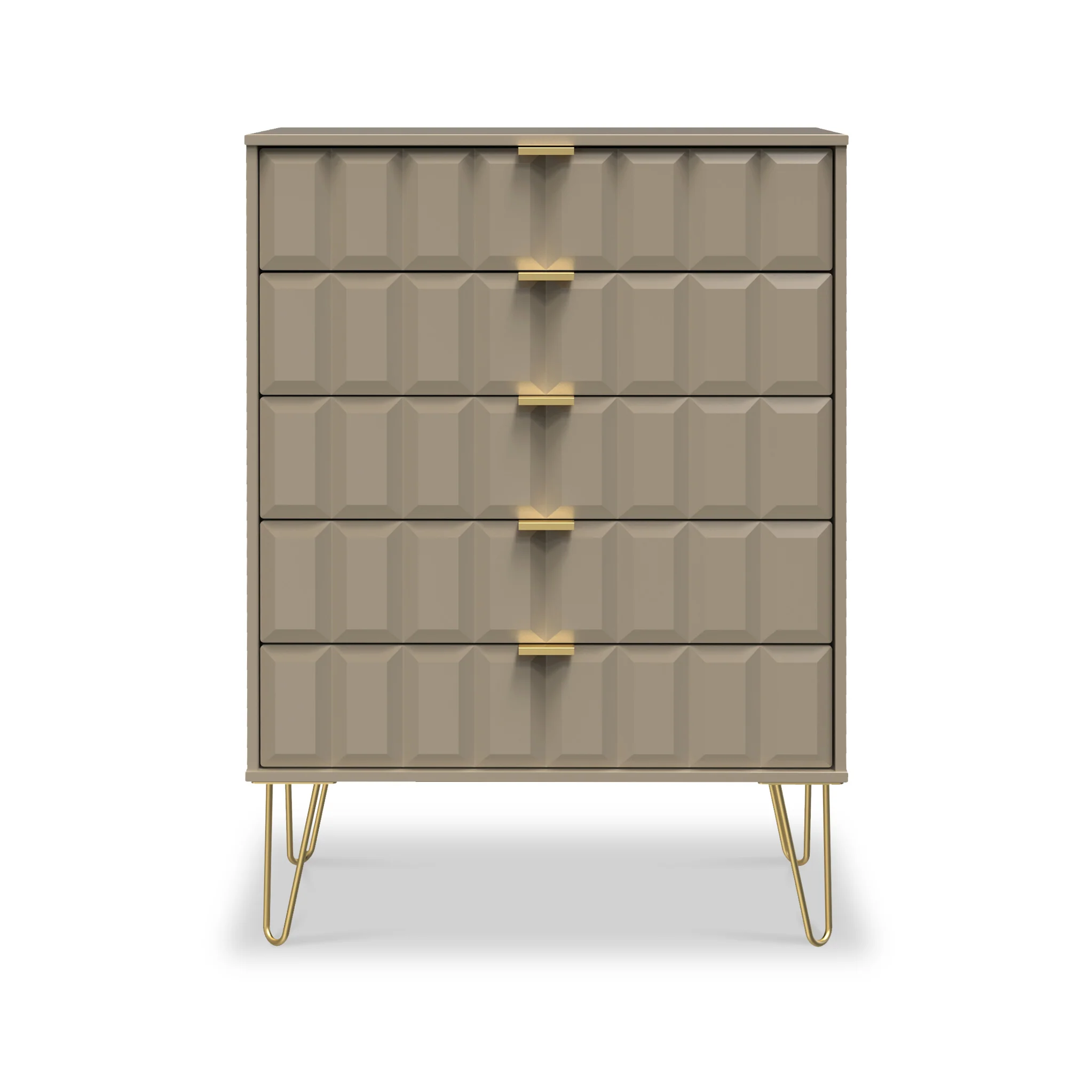 Harlow 5 Drawer Chest with Gold Hairpin Legs - Image 8