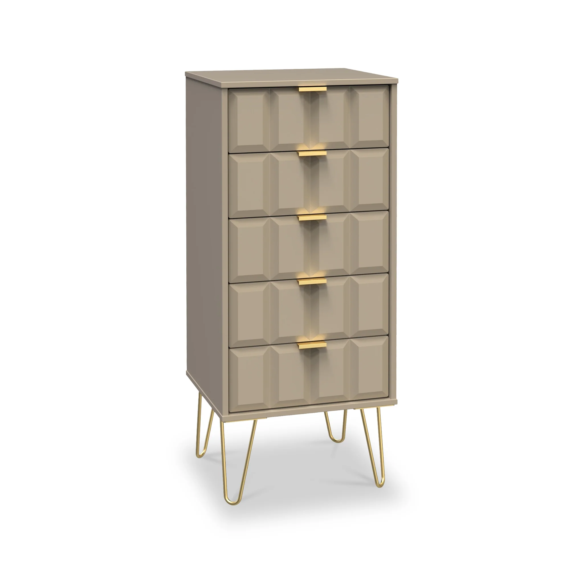 Harlow 5 Drawer Tallboy with Gold Hairpin Legs - Image 11