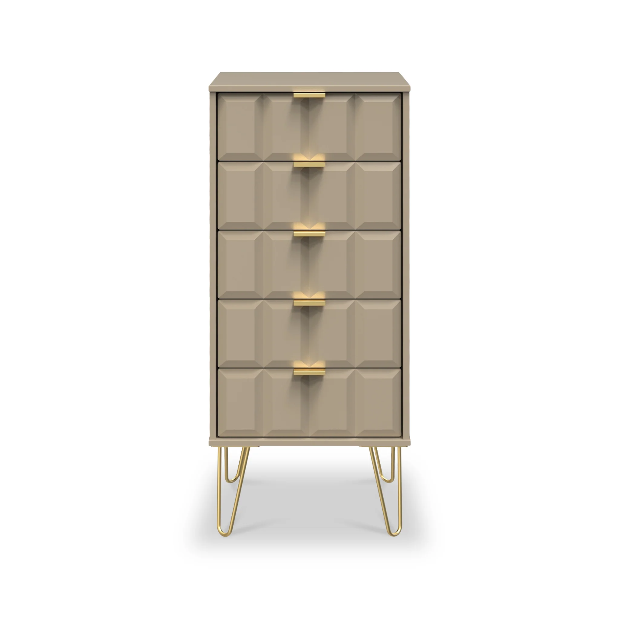 Harlow 5 Drawer Tallboy with Gold Hairpin Legs - Image 12