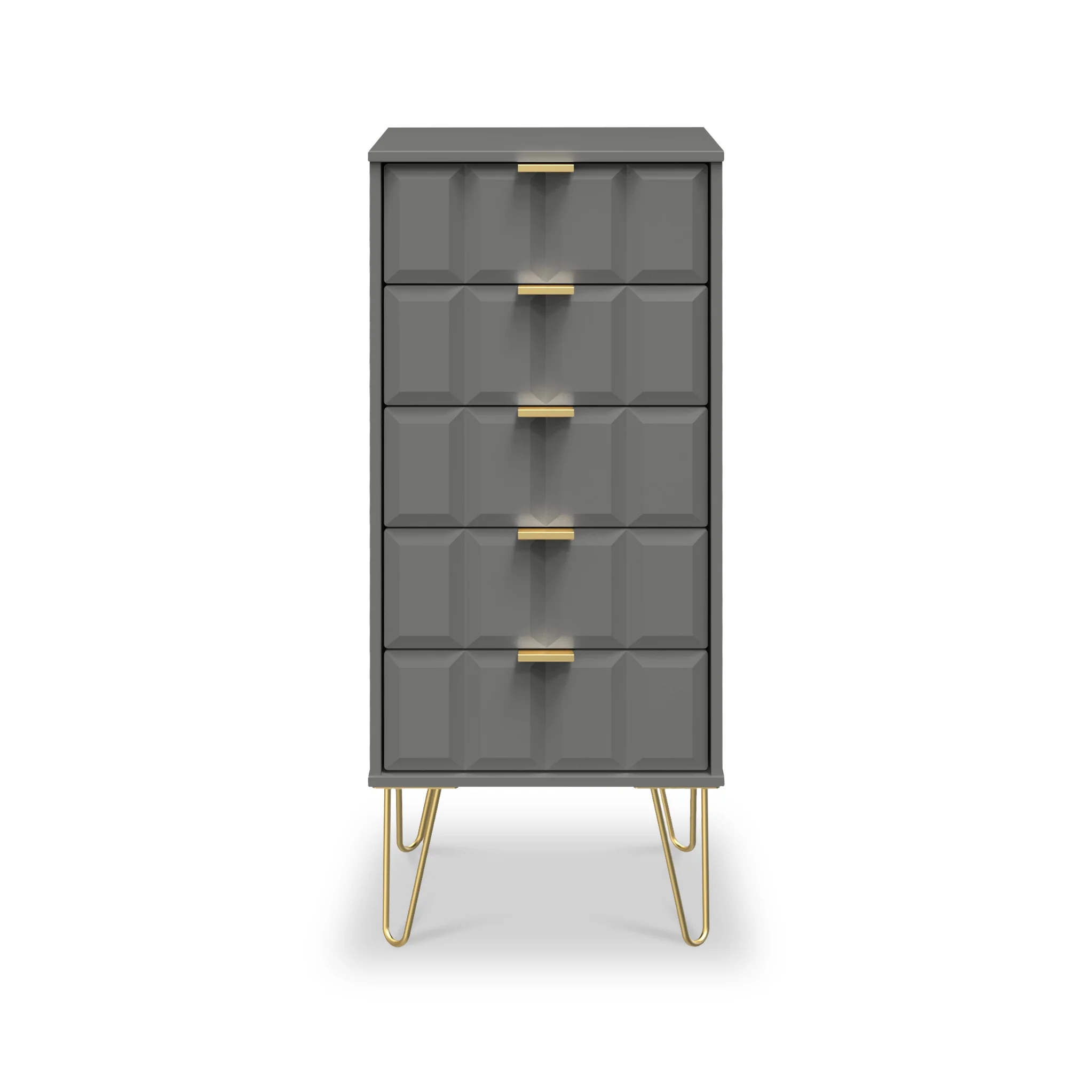 Harlow 5 Drawer Tallboy with Gold Hairpin Legs - Image 2