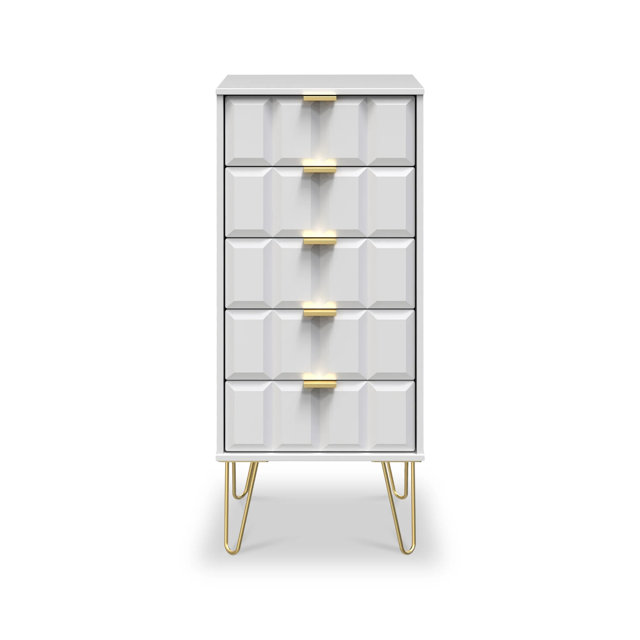 Harlow 5 Drawer Tallboy with Gold Hairpin Legs - Image 5