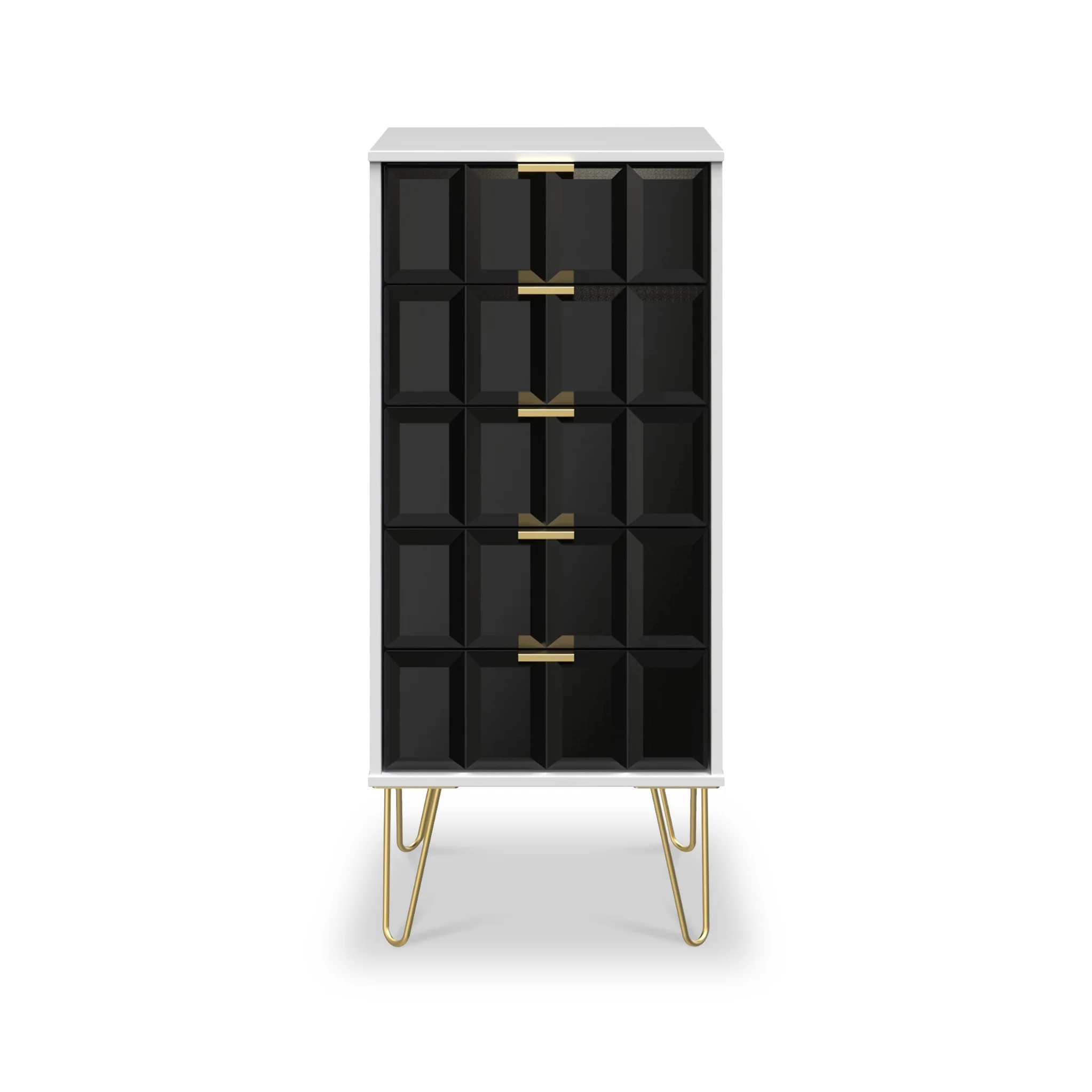 Harlow 5 Drawer Tallboy with Gold Hairpin Legs - Image 8