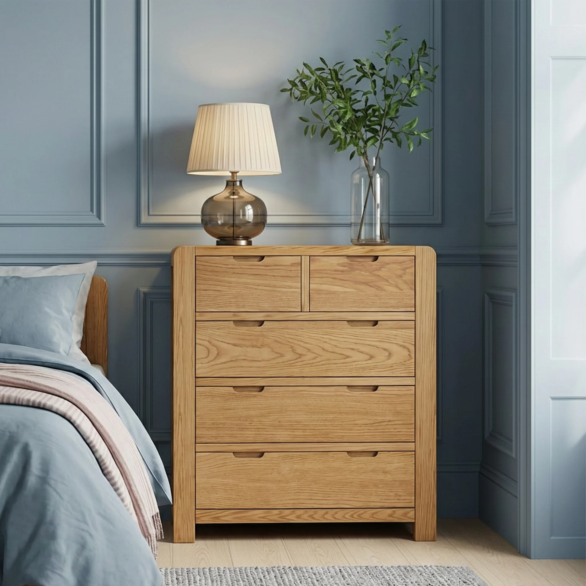 Harvey Oak 2 Over 3 Chest of Drawers - Image 2