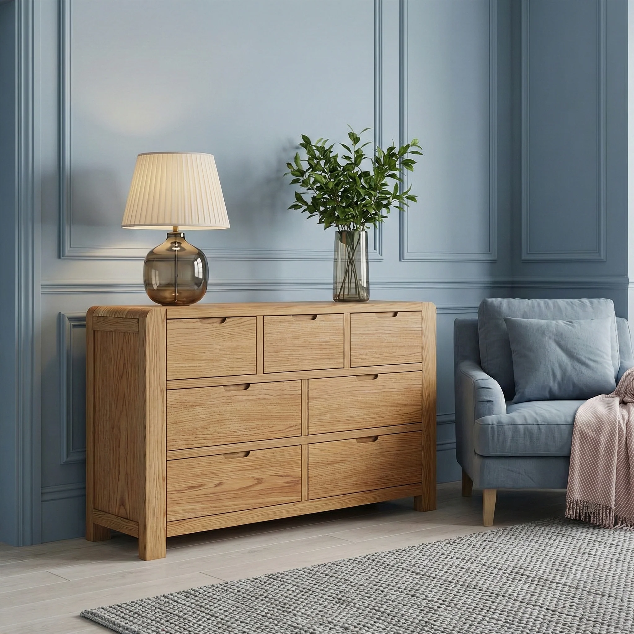 Harvey Oak 3 Over 4 Chest of Drawers - Image 2