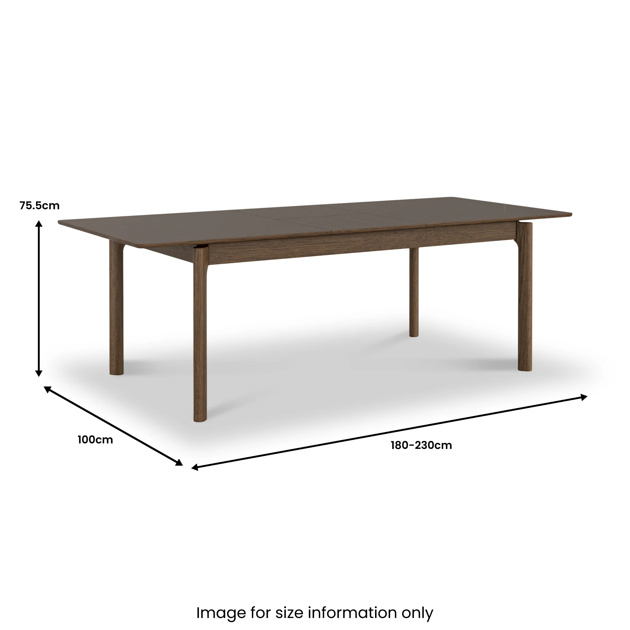 Hawthorne Dark Oak 180-230cm Extendable Dining Table - Image 3