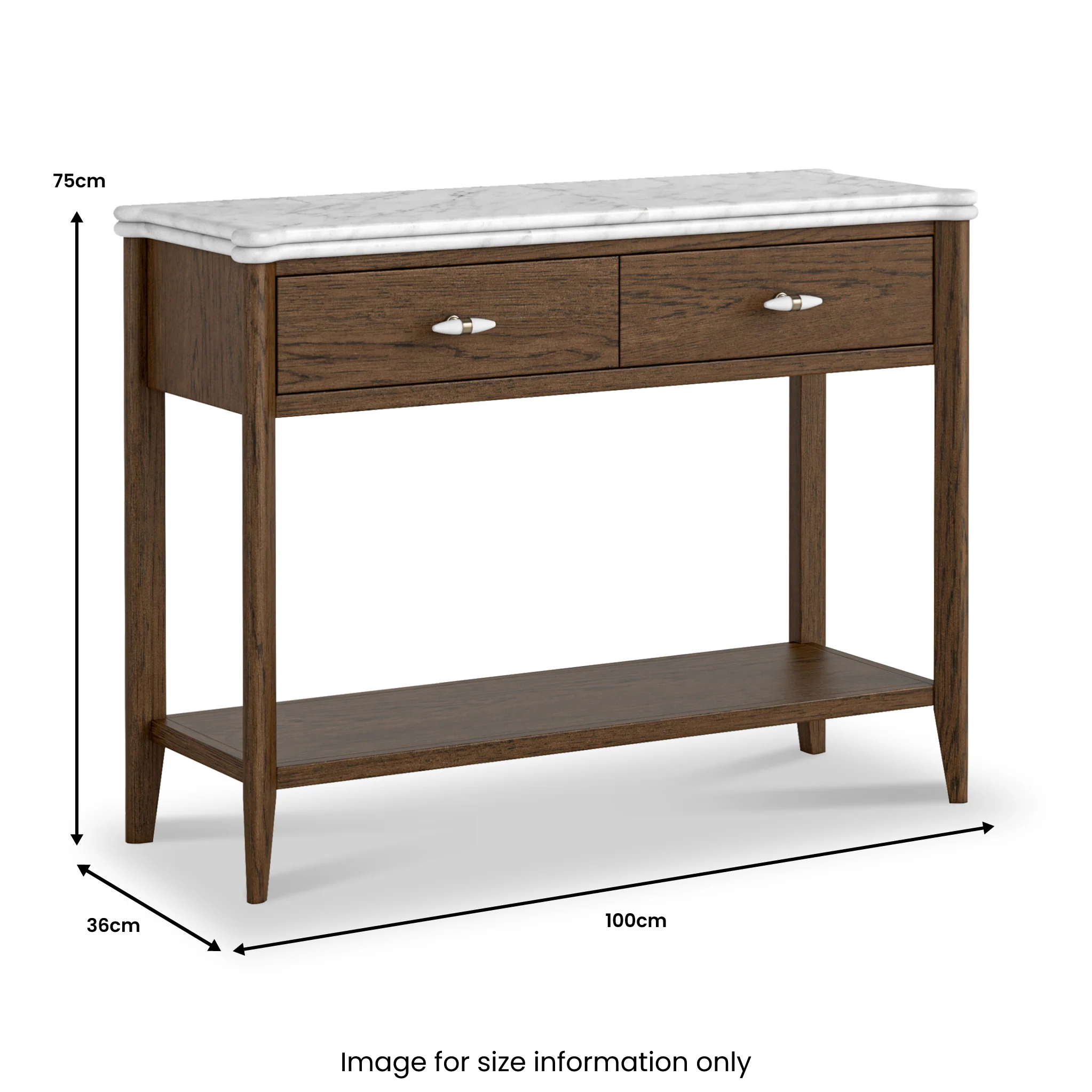 Hawthorne Dark Oak & Marble Console Table - Image 5