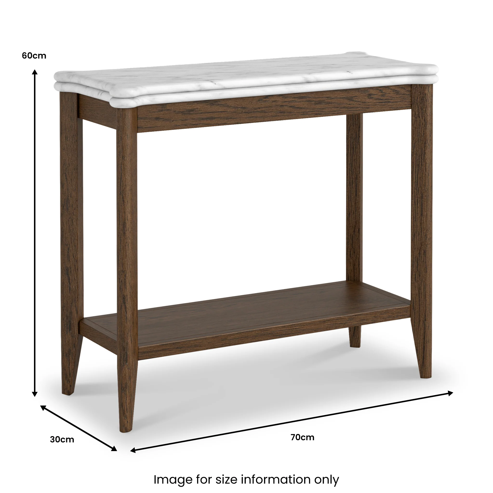 Hawthorne Dark Oak & Marble Sofa Side Table - Image 4