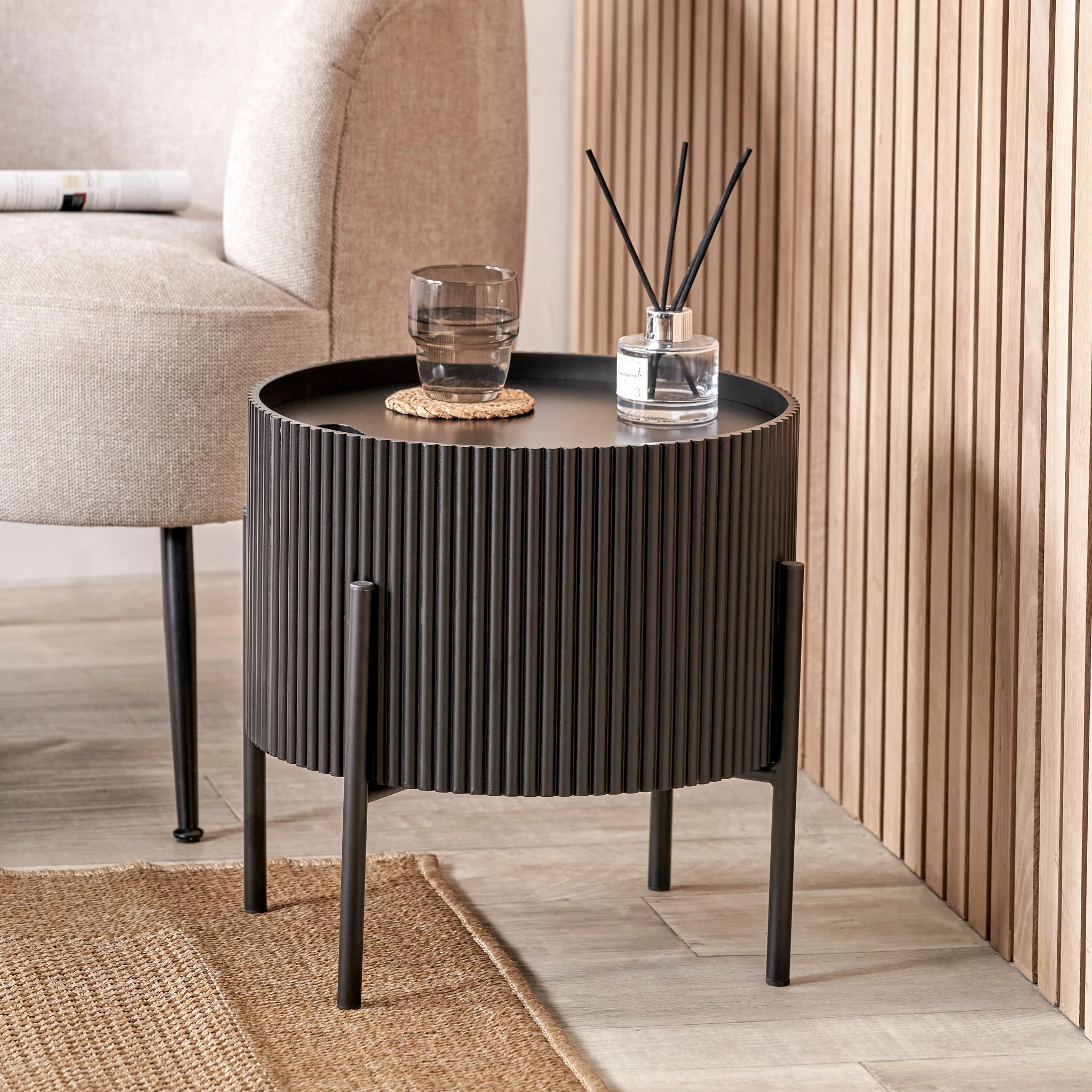 Henderson Fluted Edge Storage Side Table - Image 2