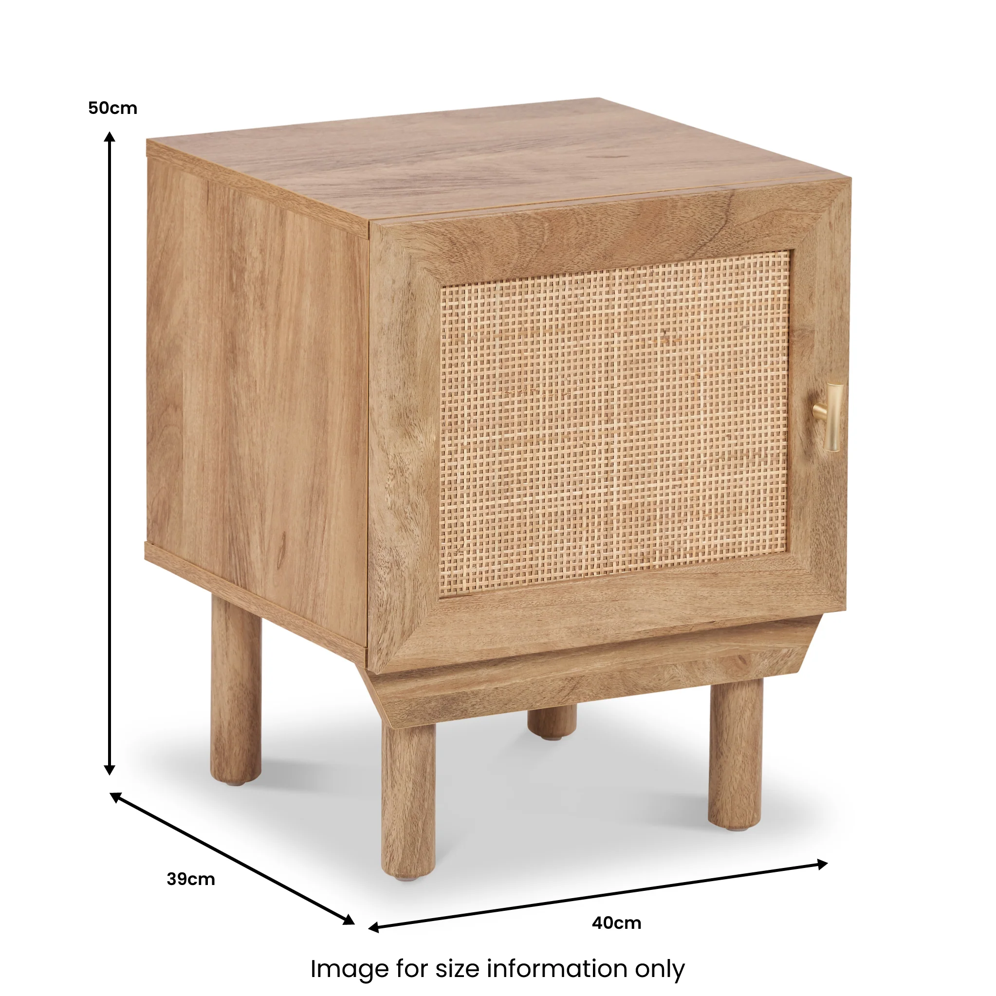 Henrik Natural Rattan 1 Door Bedside Table - Image 13