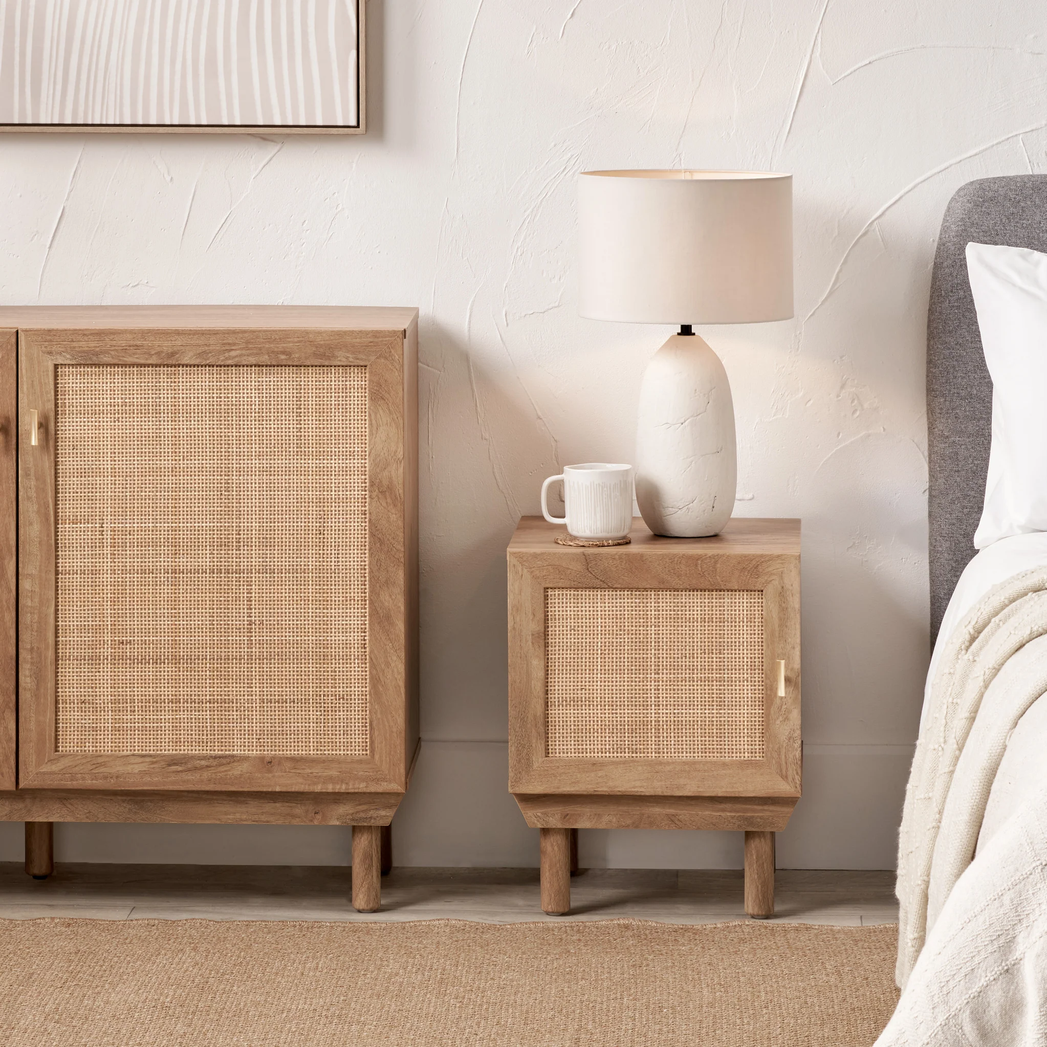Henrik Natural Rattan 1 Door Bedside Table - Image 8