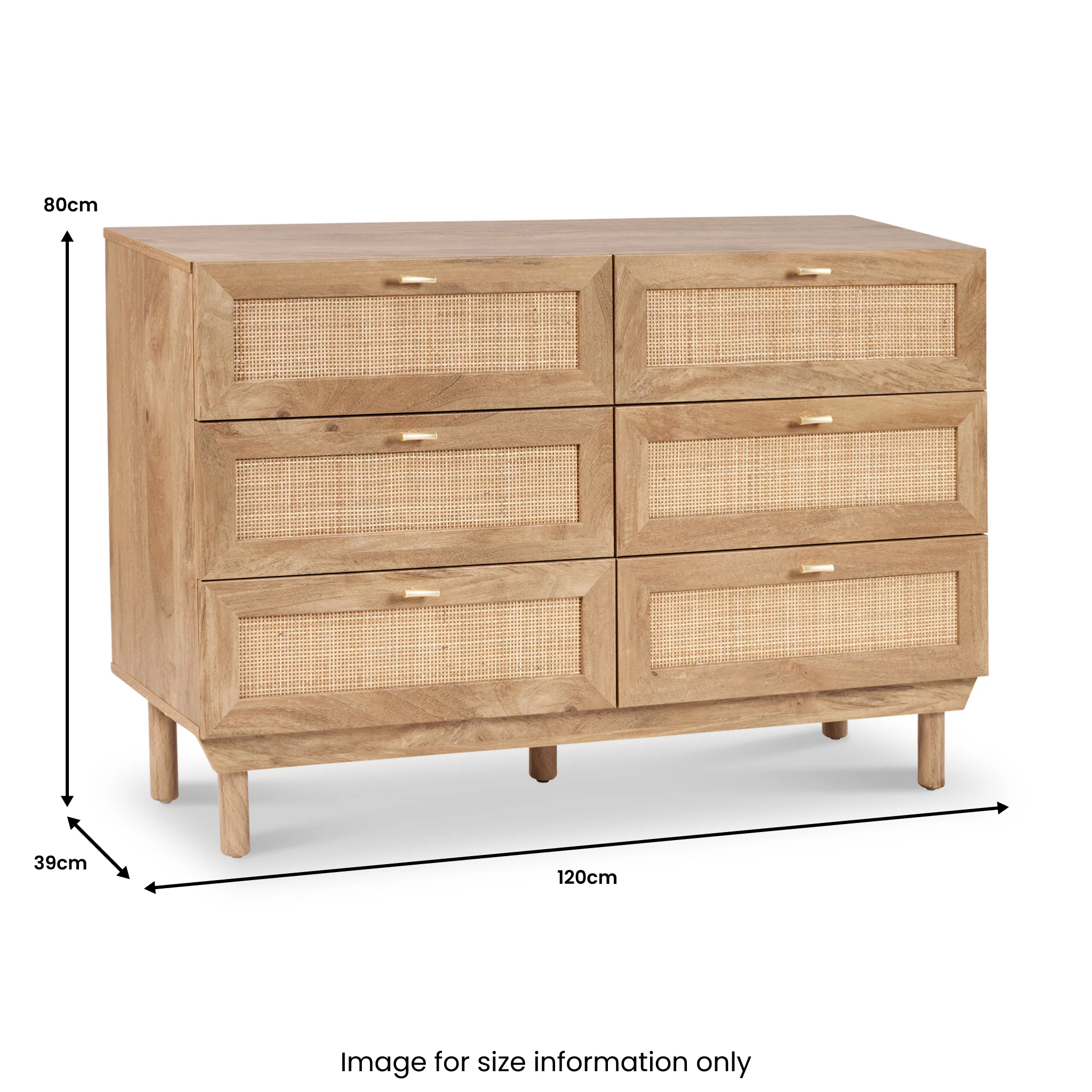 Henrik Natural Rattan 6 Drawer Chest - Image 12