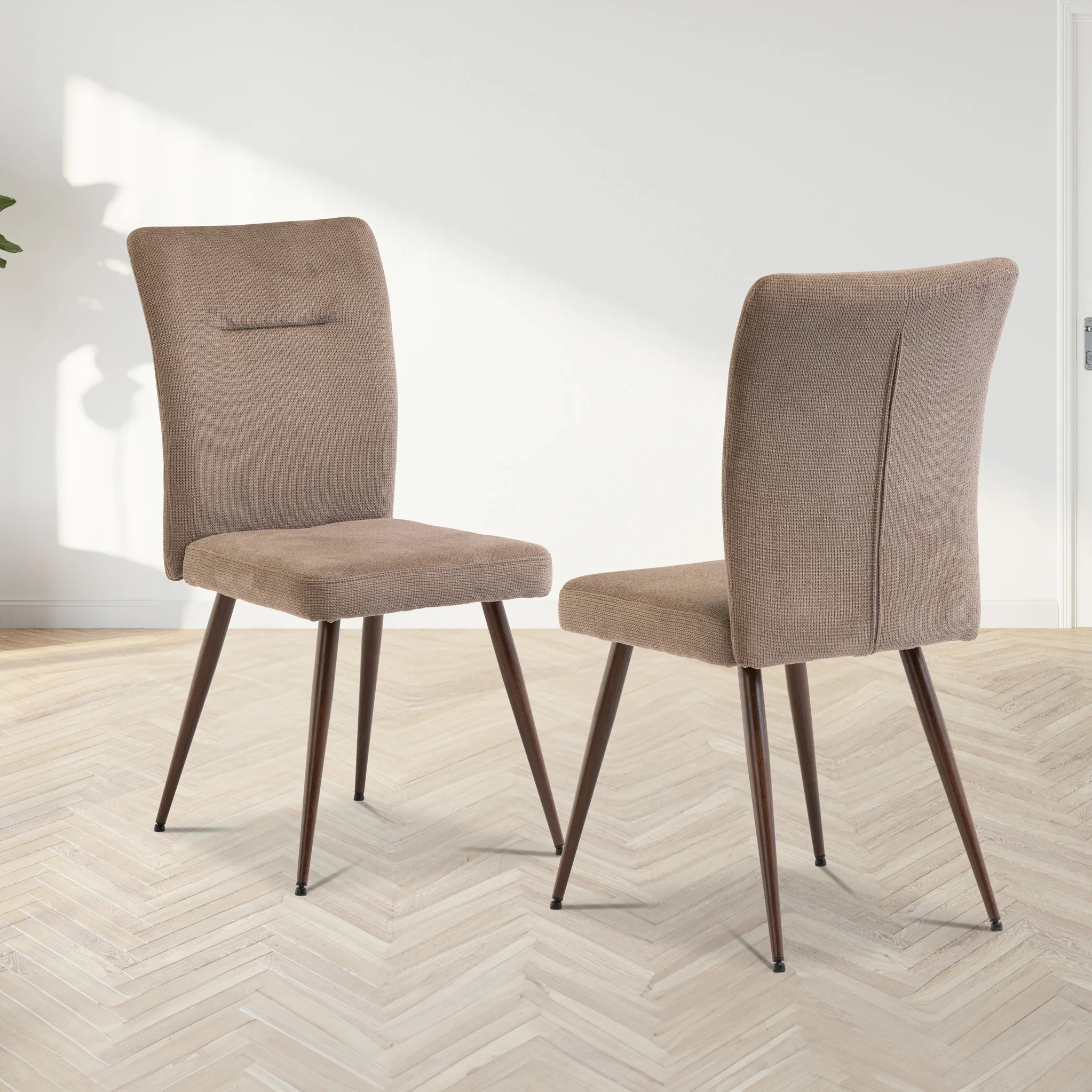 Henrik Soft Touch Cross Weave Fabric Dining Chair - Image 2