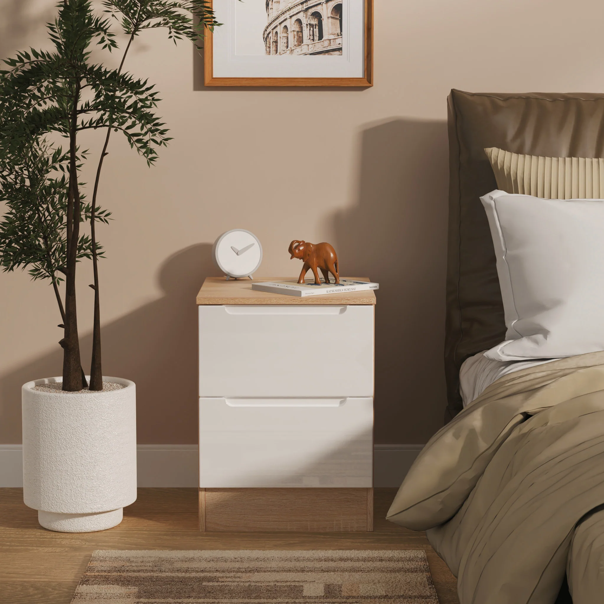Henshaw 2 Drawer Bedside Table - Image 14
