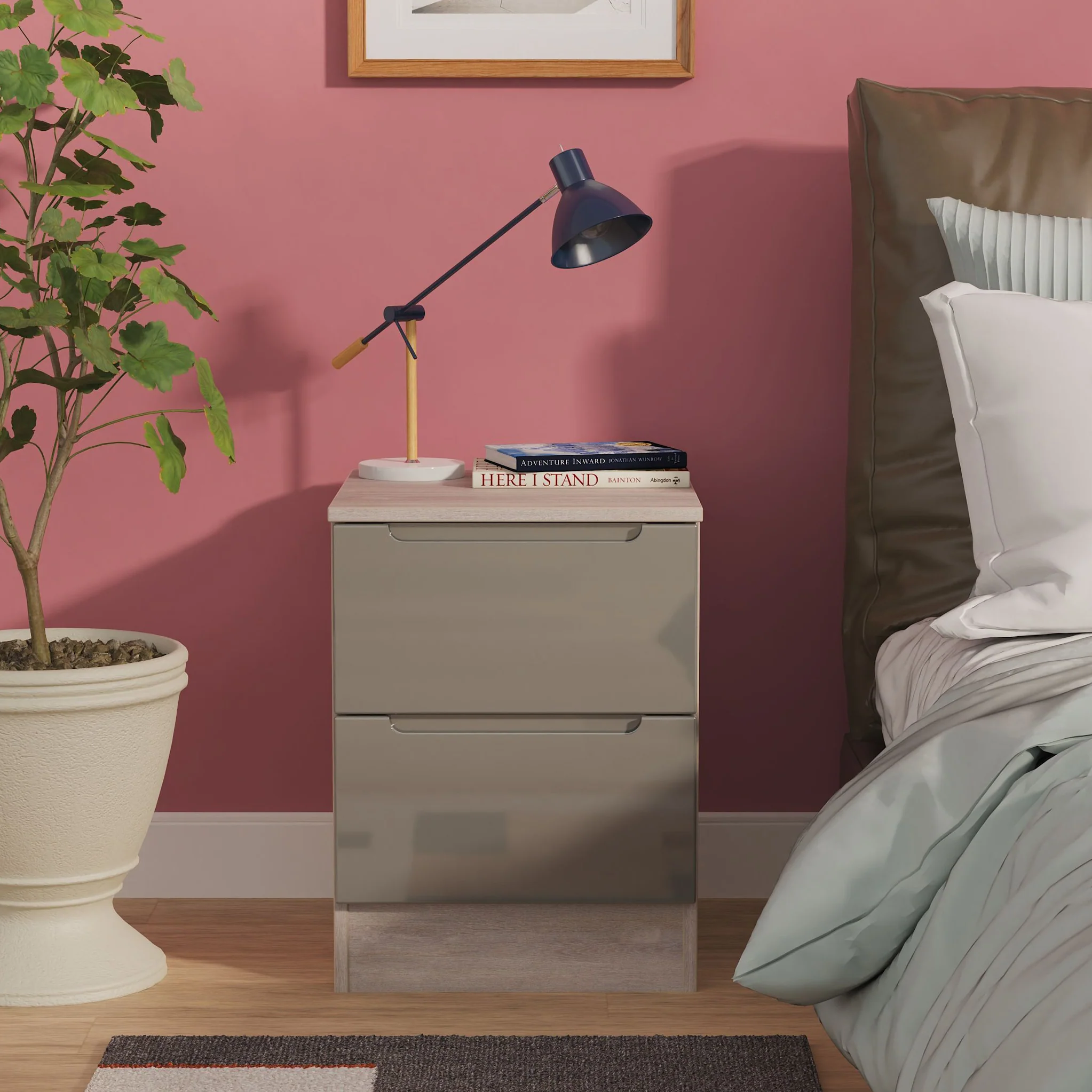 Henshaw 2 Drawer Bedside Table - Image 20