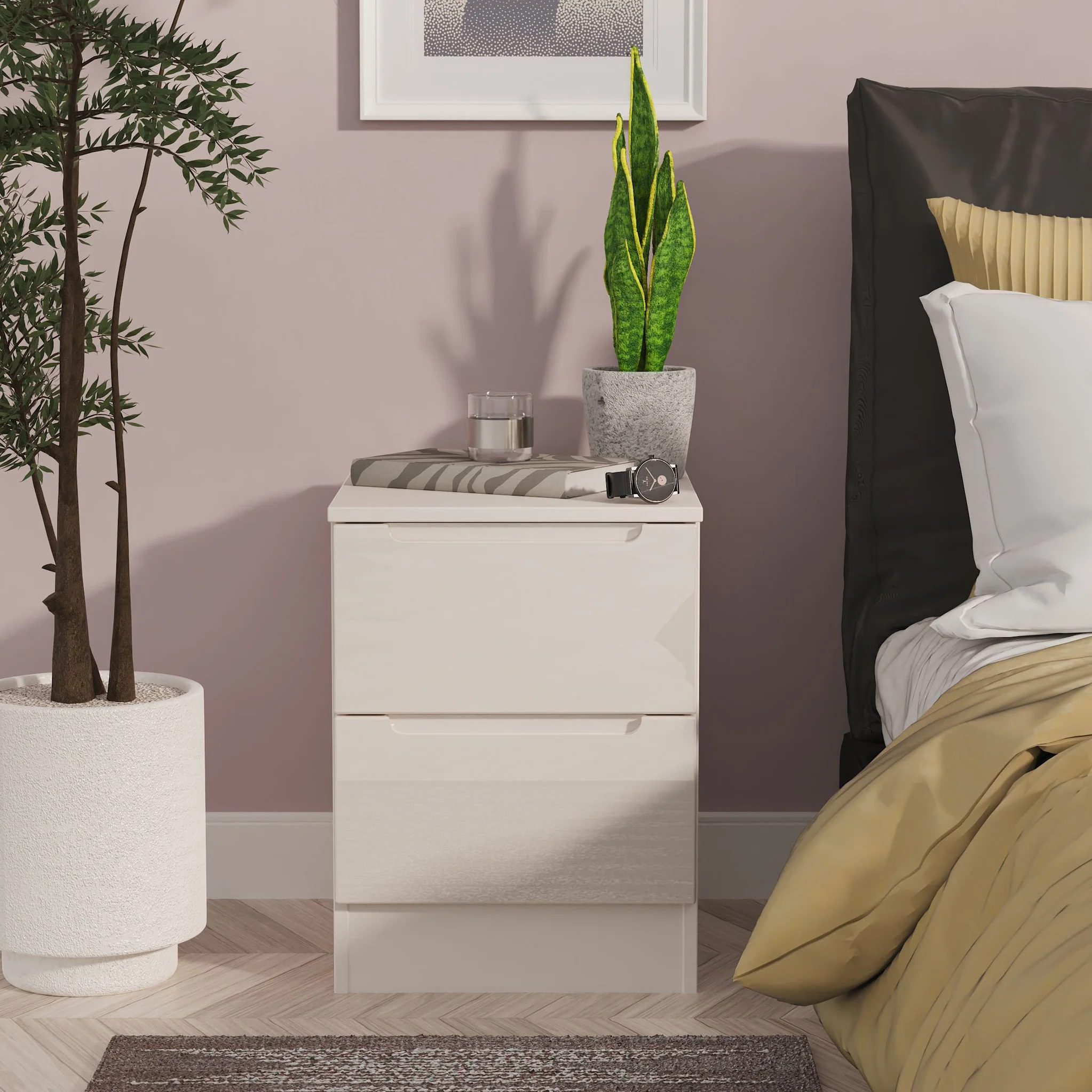 Henshaw 2 Drawer Bedside Table - Image 26