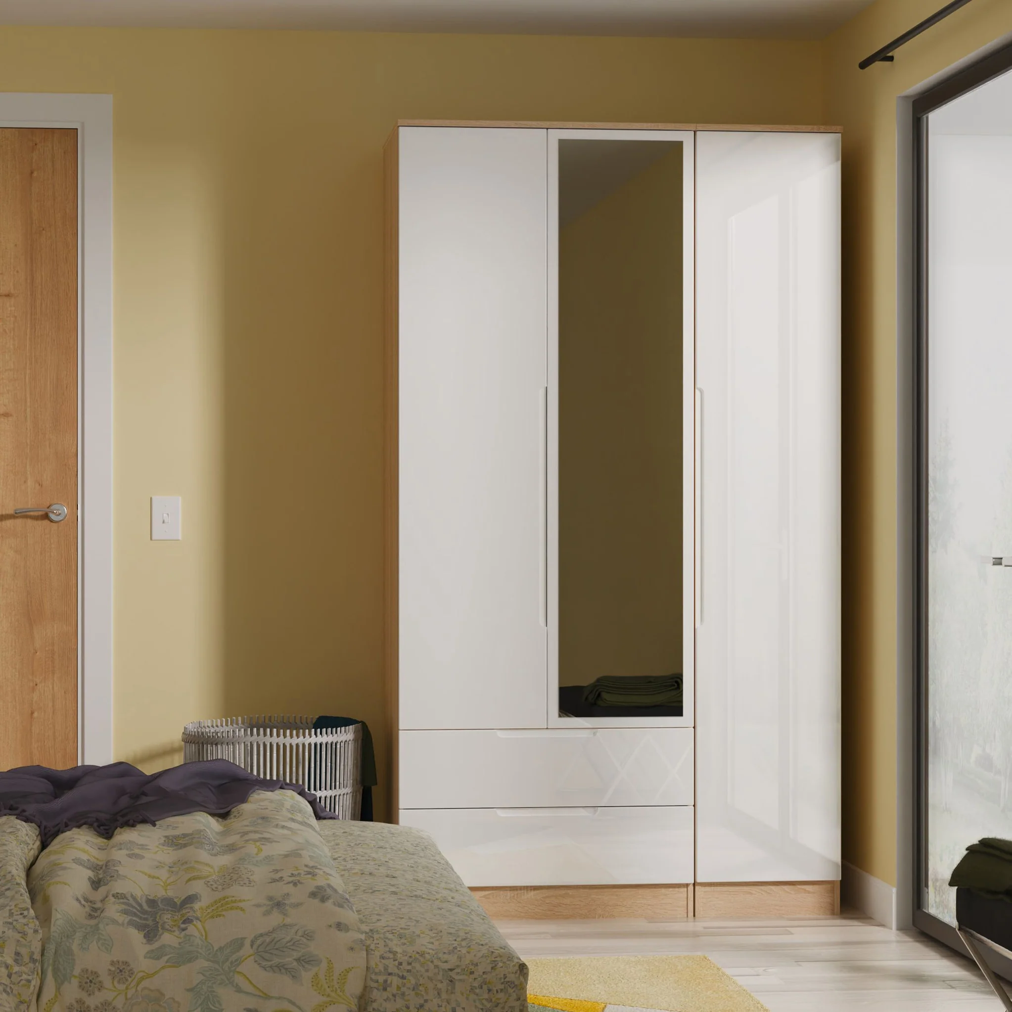 Henshaw 2 Drawer Triple Wardrobe - Image 11