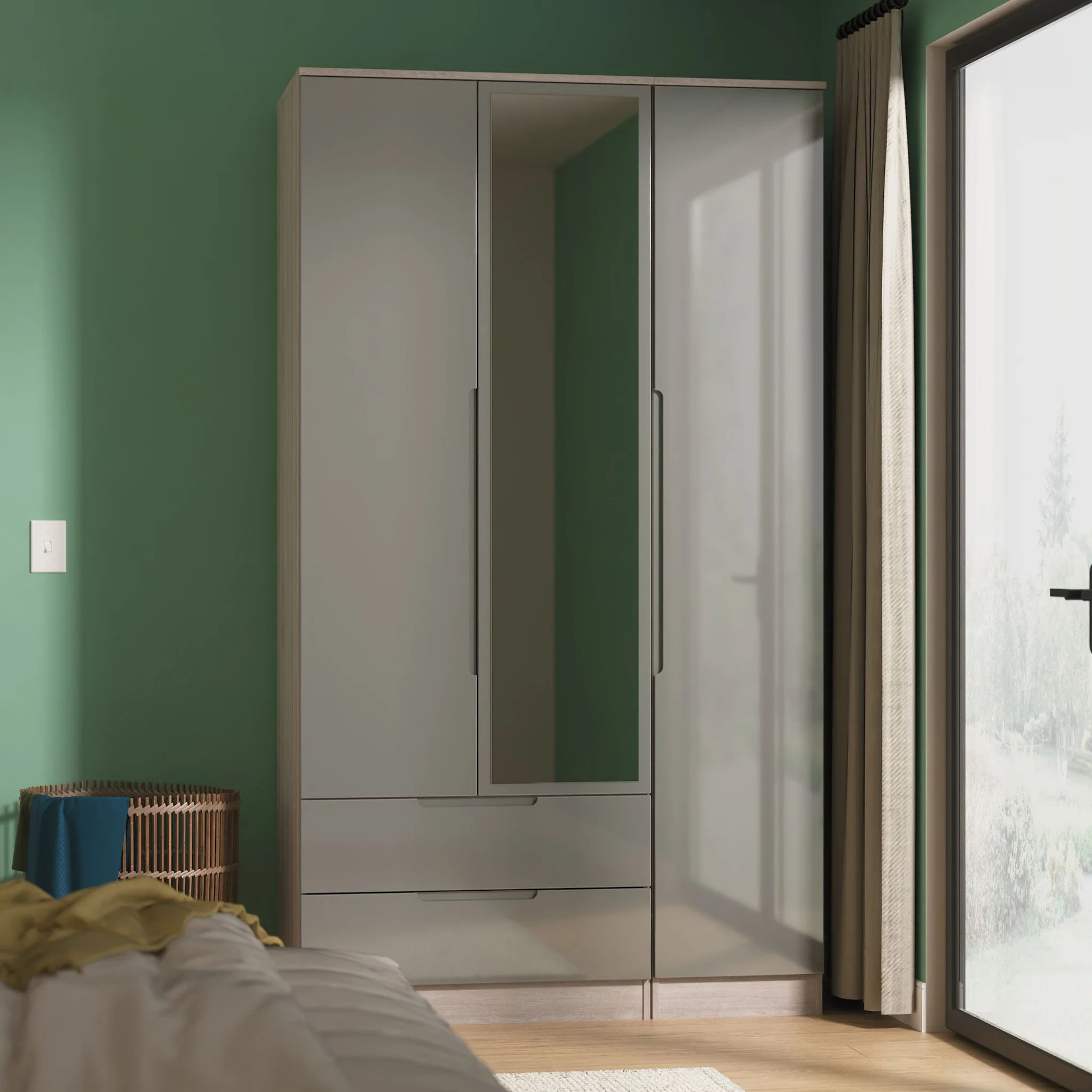 Henshaw 2 Drawer Triple Wardrobe - Image 26